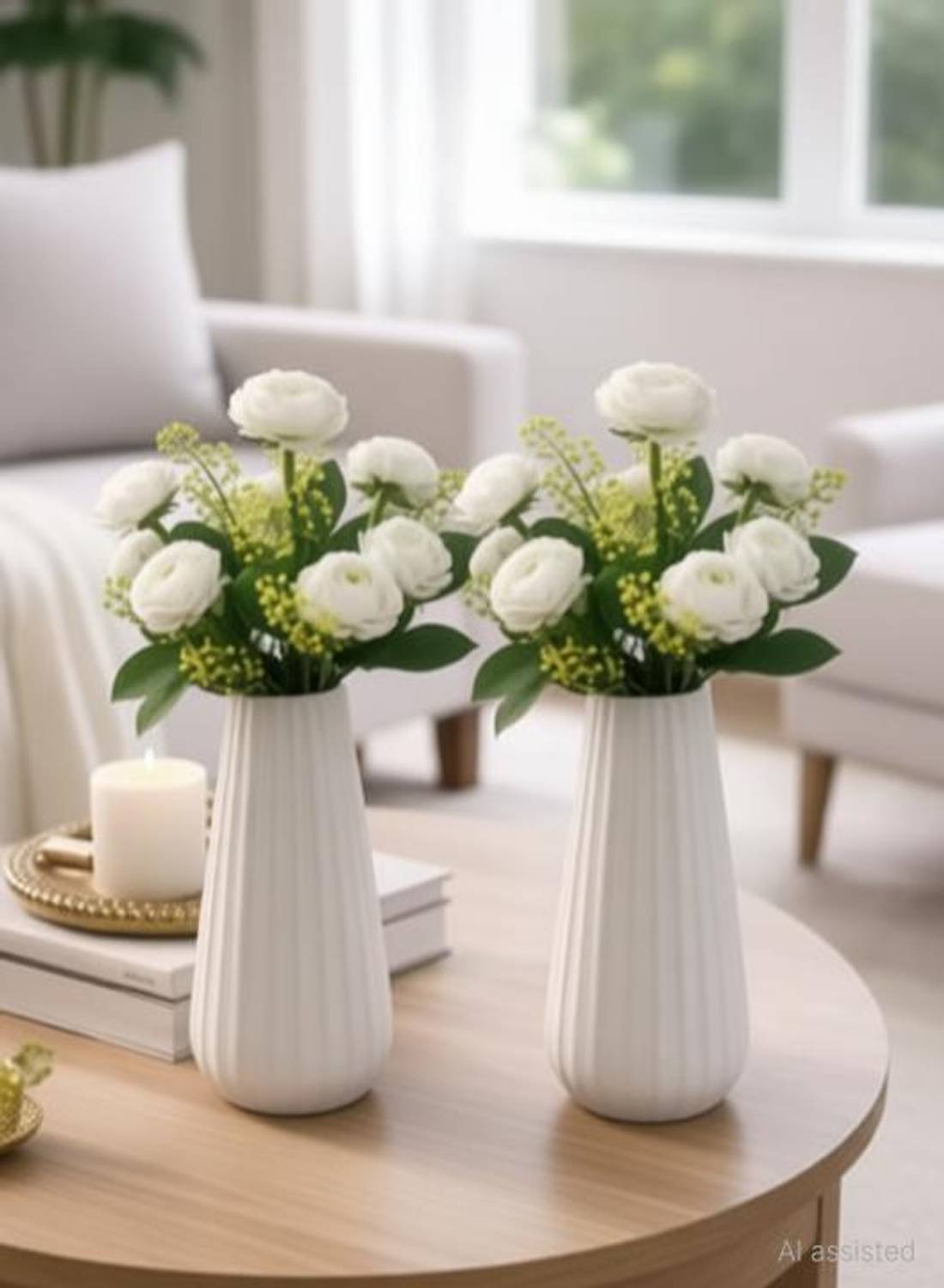 Nivash Plastic Vase White - Image 2
