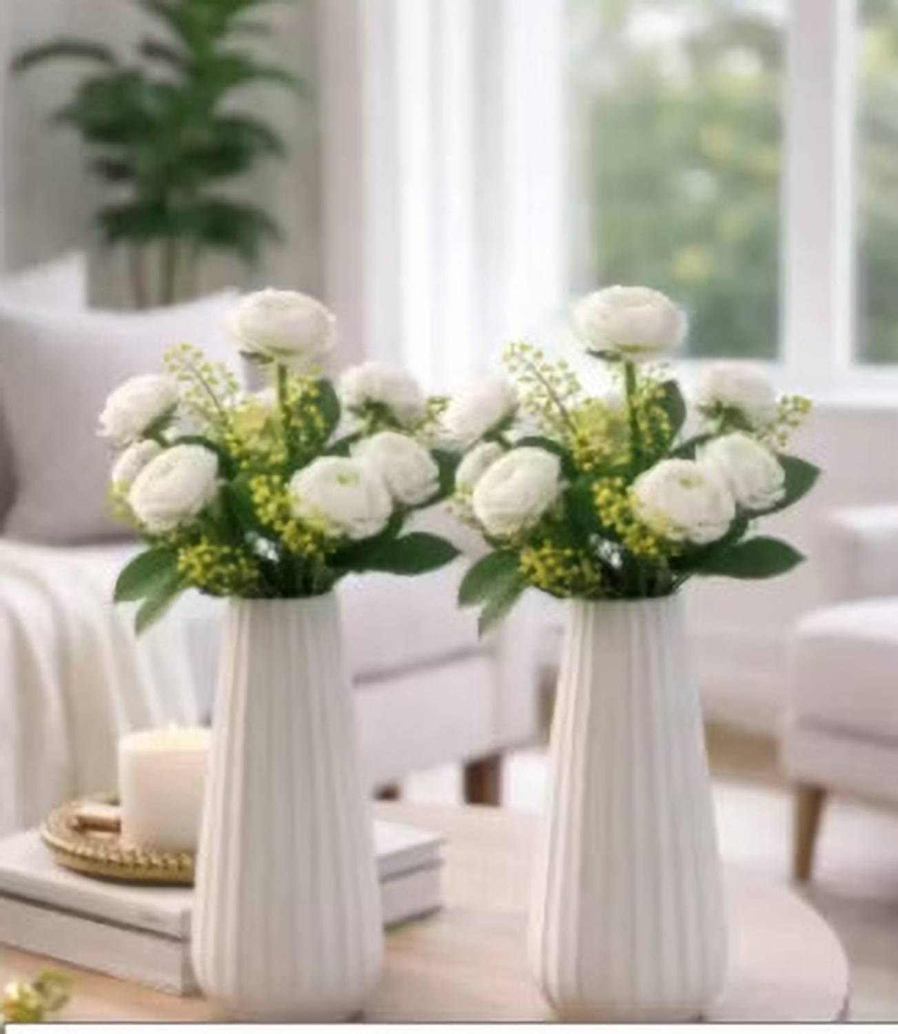 Nivash Plastic Vase White - Image 4