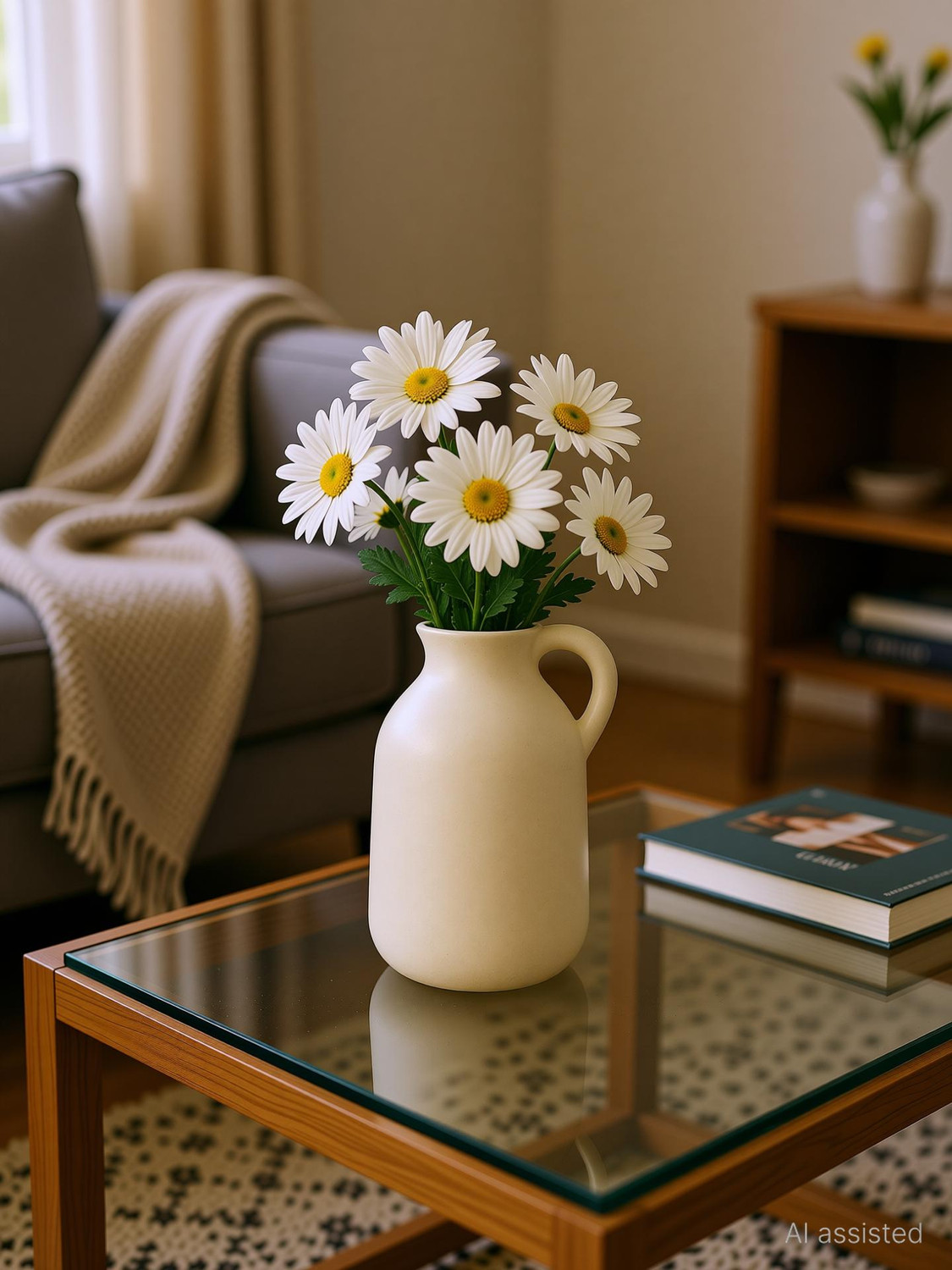 Image of Nestloom Decor Ceramic Bottle Vase | Bottle Shaped Vases for Home Decor, Modern Pampas Vase Ceramic Vase