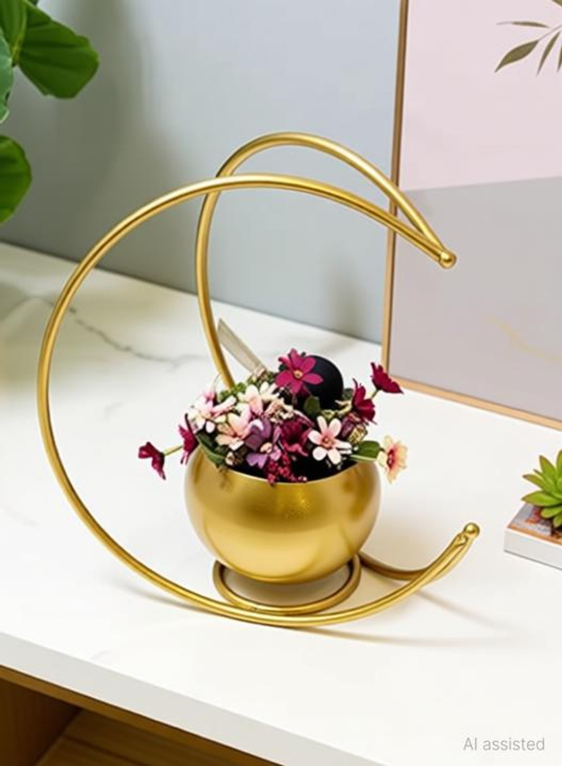 Image of MAX MART Geometric Metal Flower Vase Iron Vase