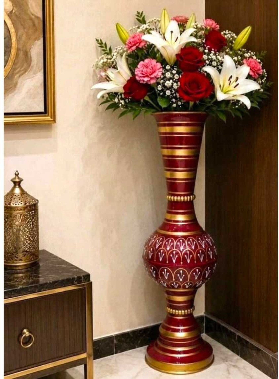Image of Mszara Flower Vase & Flower Pot for Home Decore for Living Room Iron Vase Iron Vase