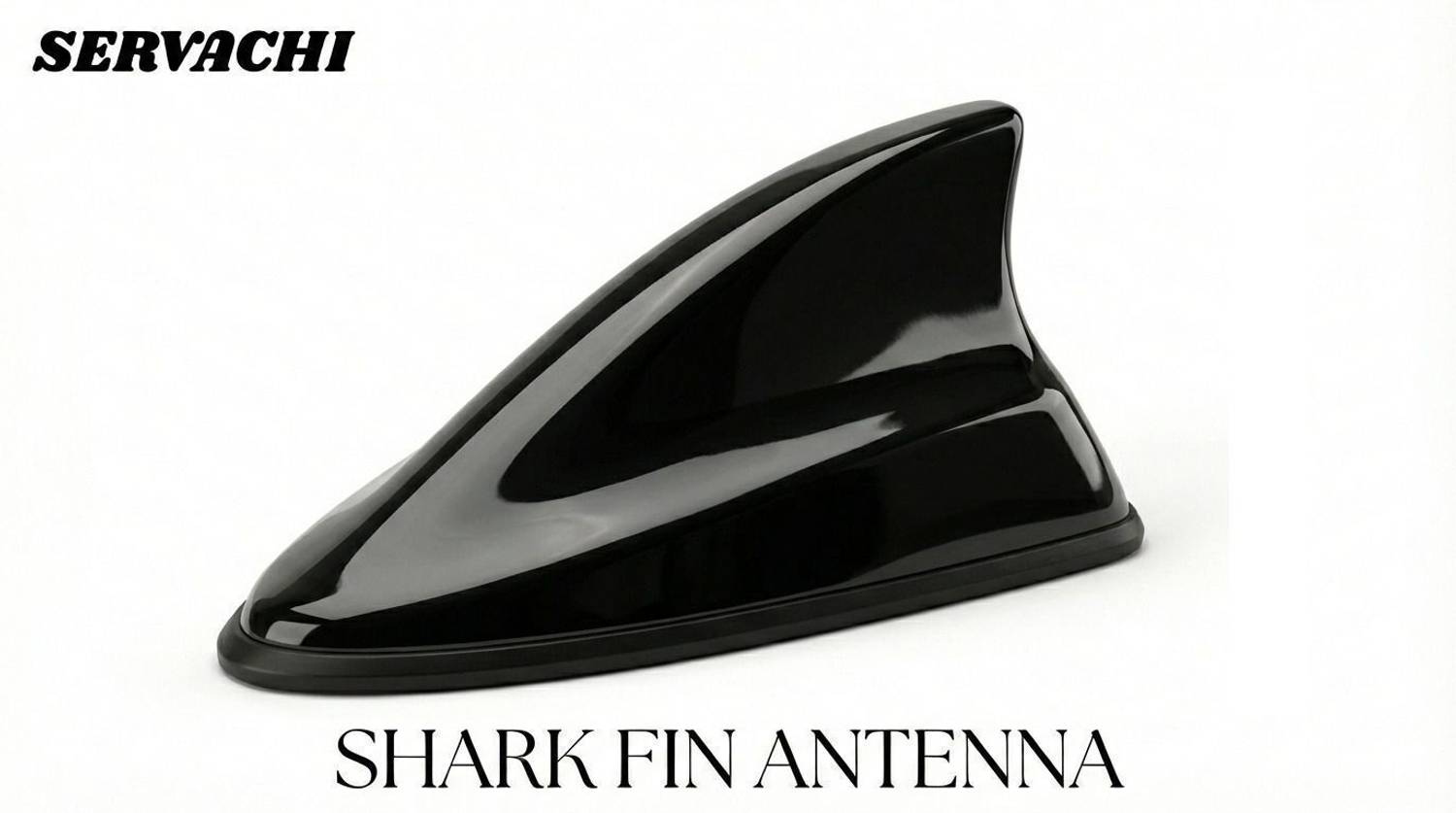 SERVACHI Shark Fin Antenna for Car | FM/AM Radio Signal Booster | Car Exterior Accessory Satellite Vehicle Antenna