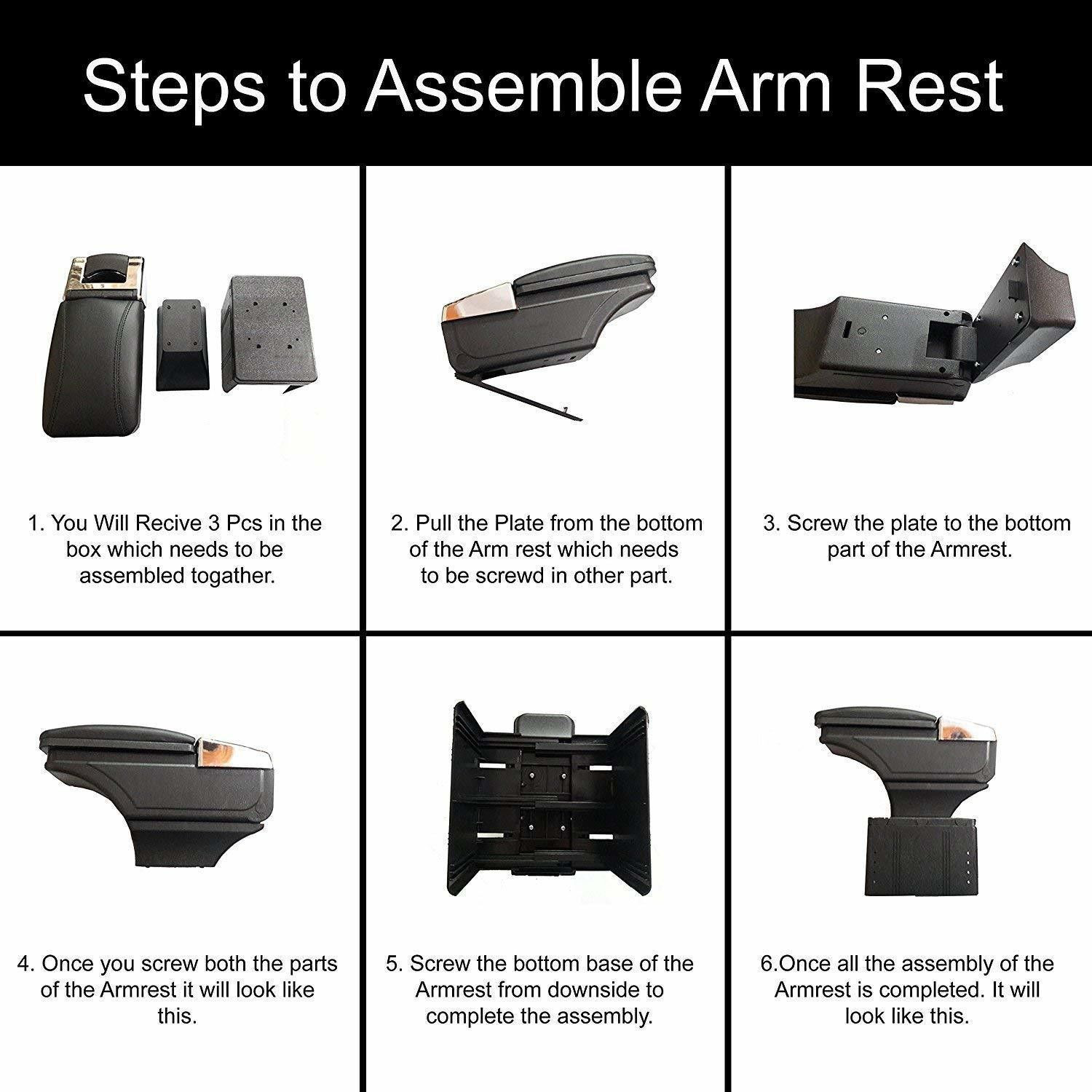 Image of Air Wink Universal Leather Car Armrest Console Storage Box with Cup Holder Car Armrest