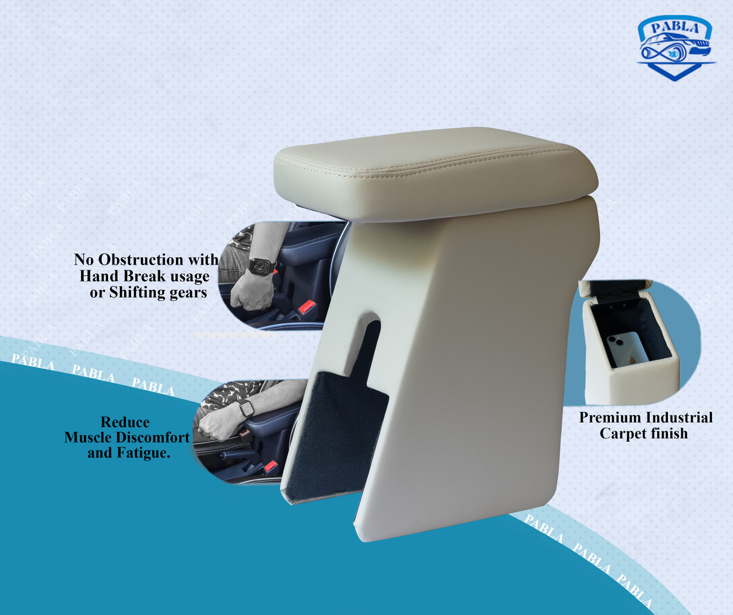 Image of PABLA ENTERPRISES High-End Car Center Armrest with Storage Compartment for MARUTI DZIRE 2017-2024 Car Armrest
