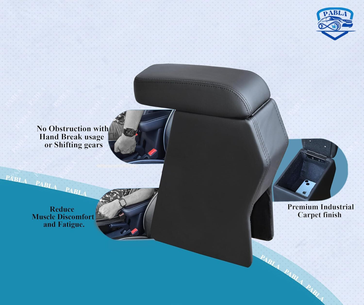 Image of PABLA ENTERPRISES HighEnd Car Armrest with Storage Wagon-R 2019-2024 Models And Maruti S-Presso Car Armrest