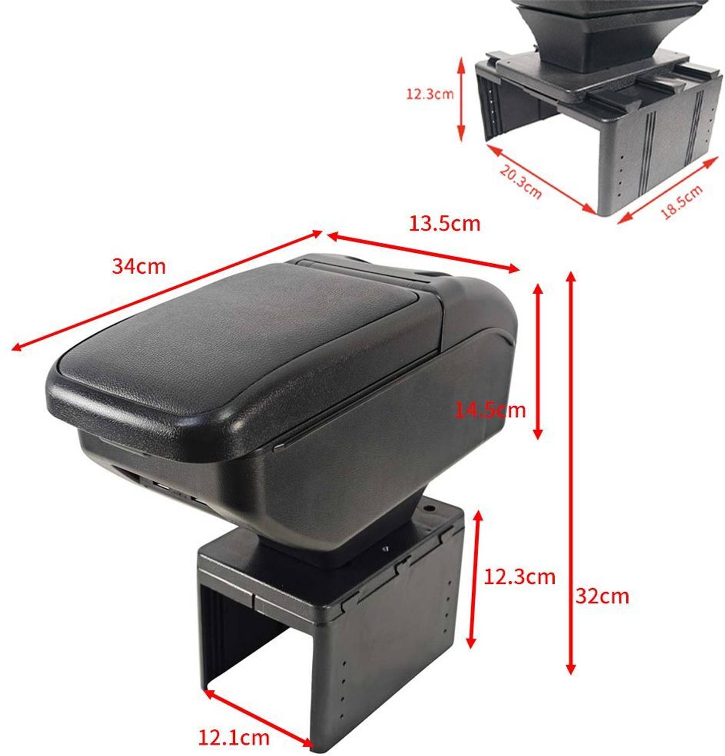 Oshotto Car Armrest with USB & Type-C Ports - Image 5