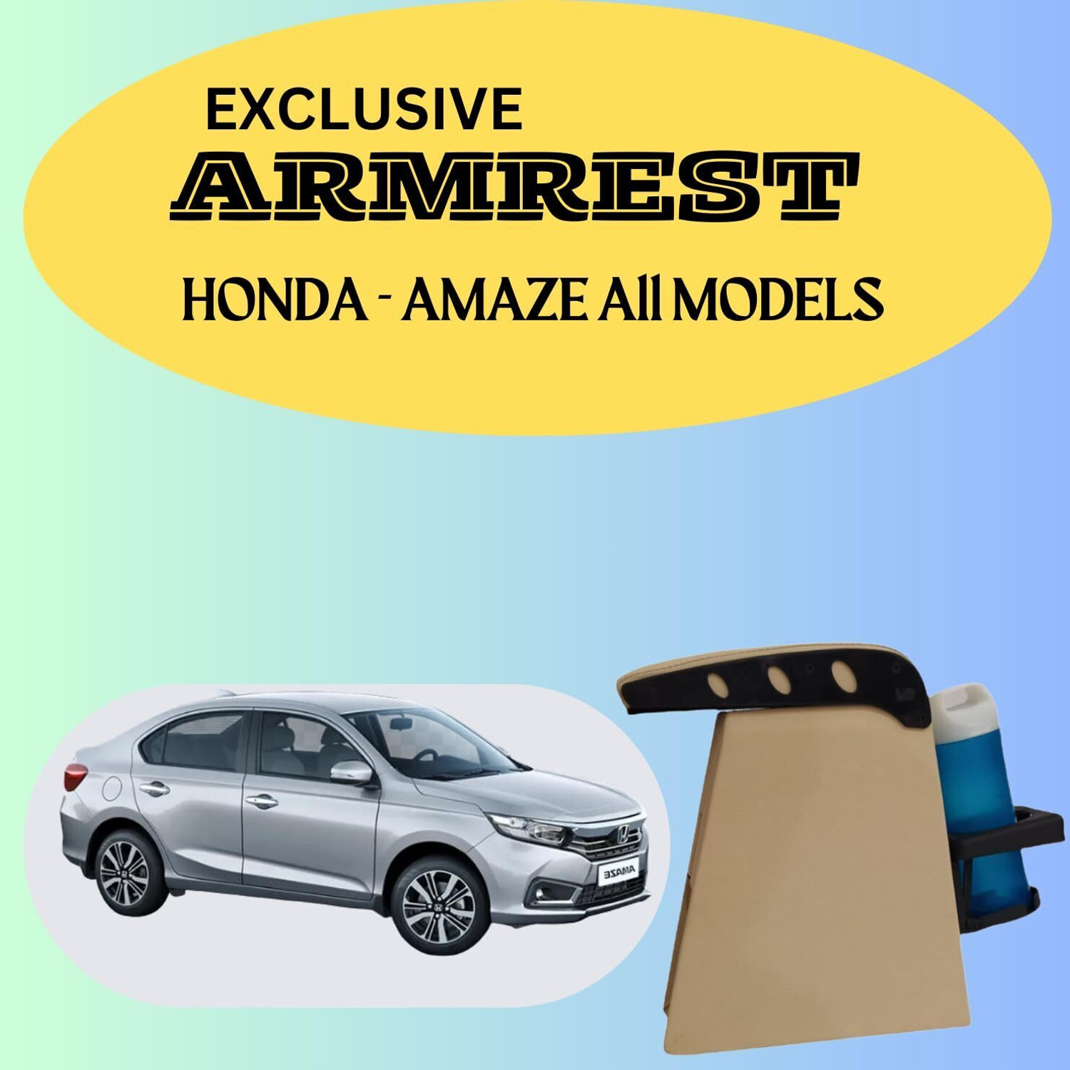 Image of PABLA ENTERPRISES Wooden Car Center Armrest Console for Maruti Suzuki Old Swift Beige Car Armrest