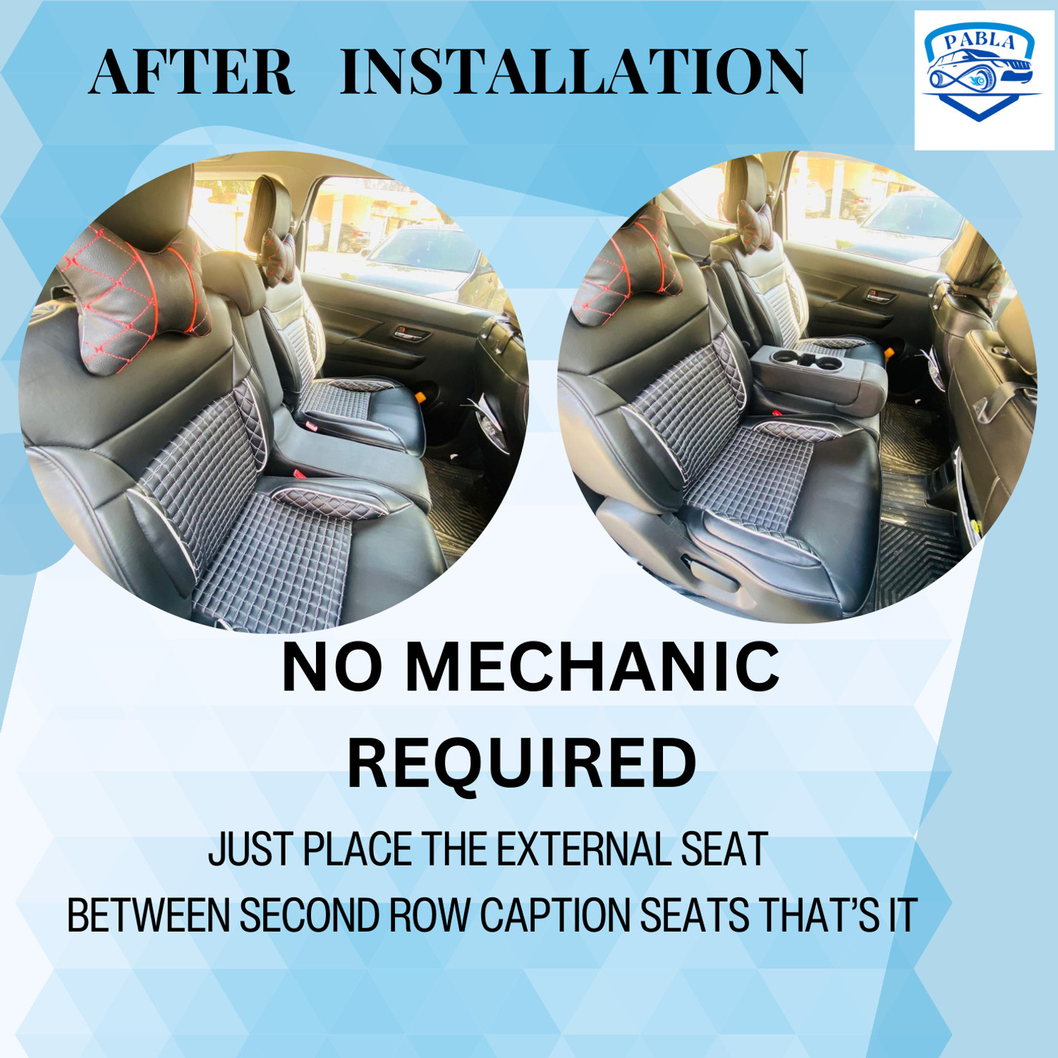 Image of PABLA ENTERPRISES Wooden Car Center Armrest Console Cum External Seat for Maruti Suzuki NEXA XL6 Car Armrest