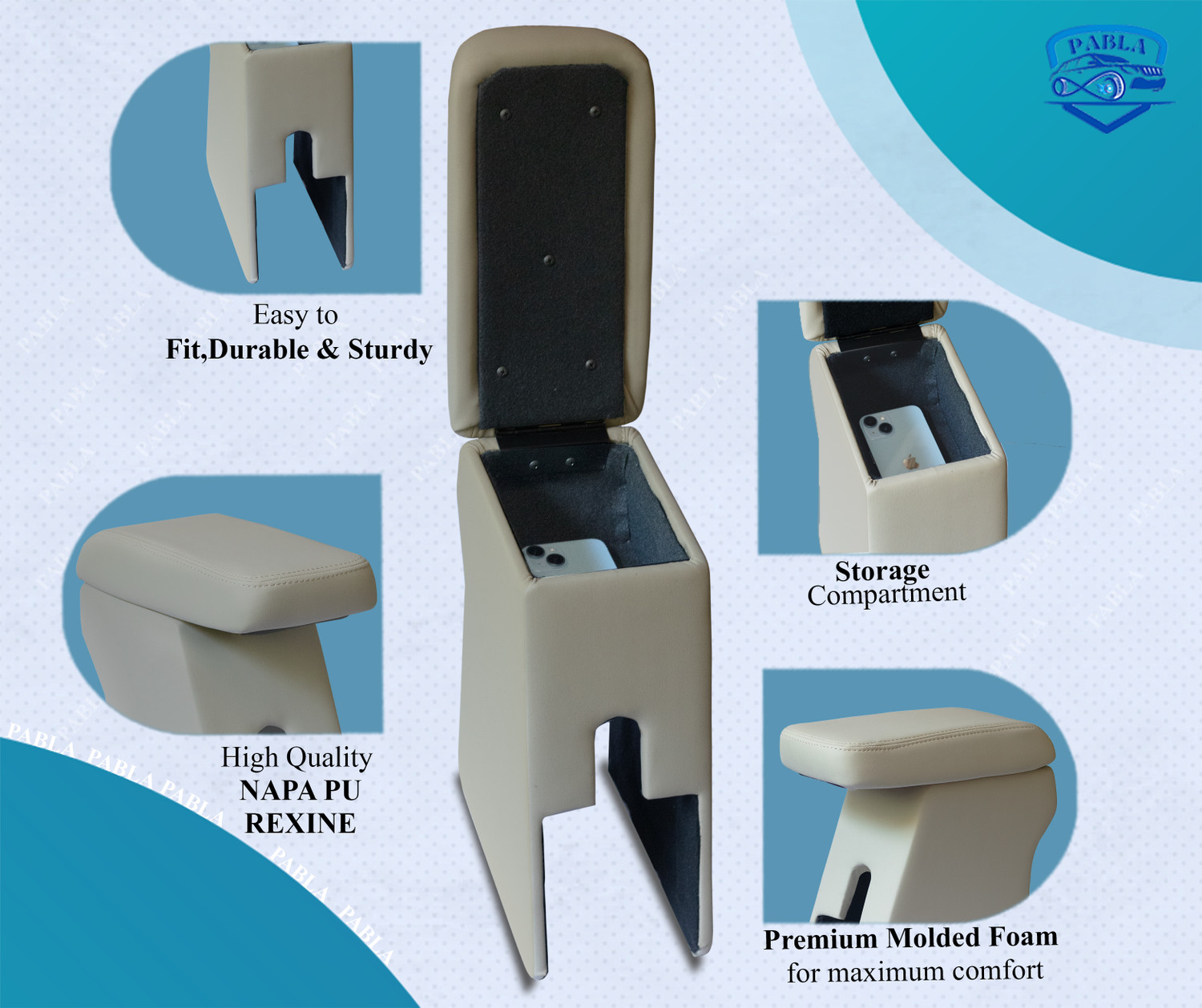 Image of PABLA ENTERPRISES High-End Car Center Armrest with Storage Compartment for MARUTI DZIRE 2017-2024 Car Armrest
