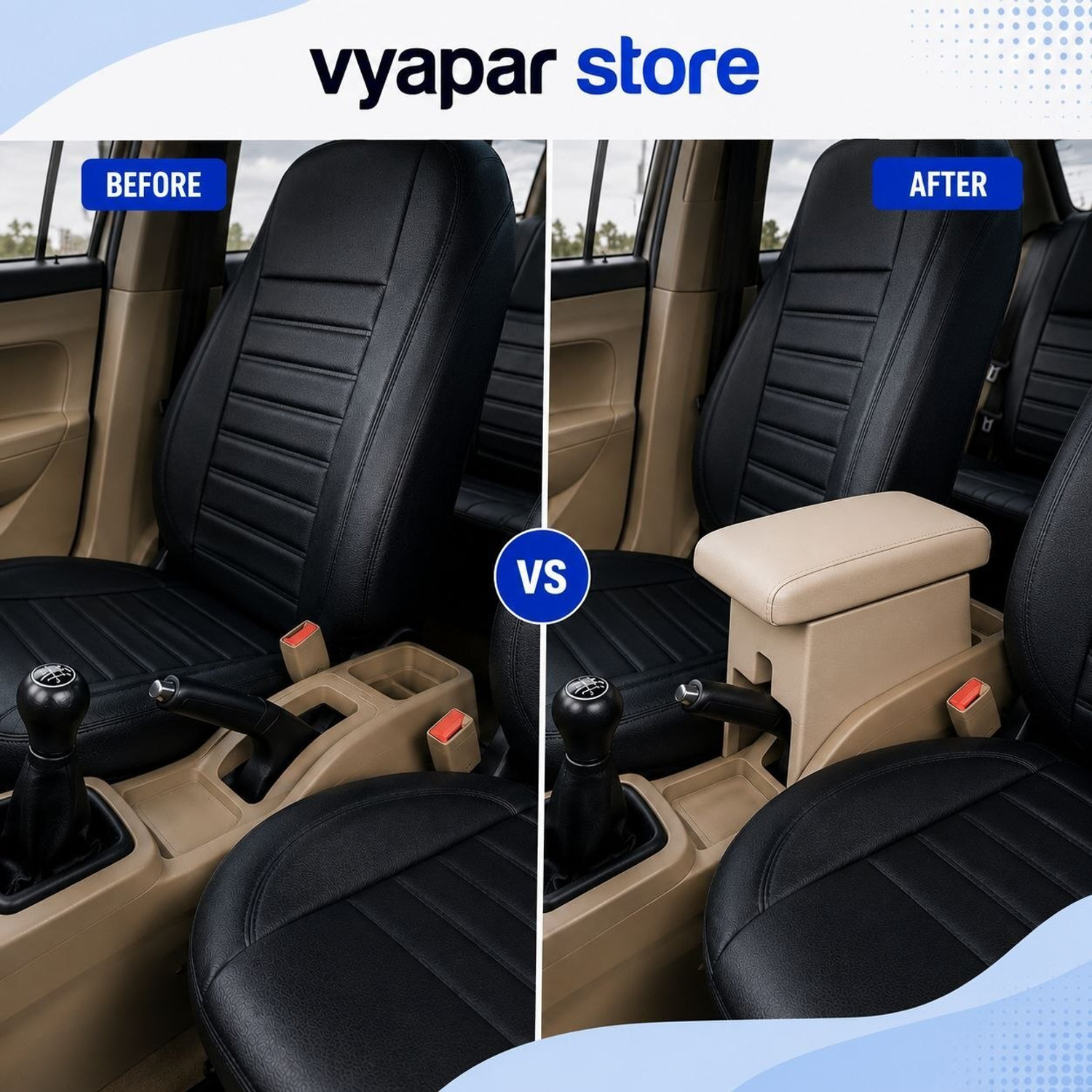 Image of Vyapar Store WOODEN ARMREST FOR SWIFT LDI (2011-2018) Car Armrest