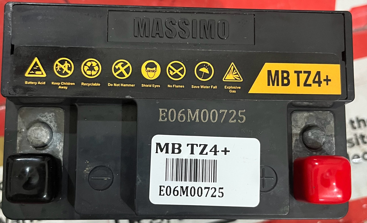 Image of Massimo MB TZ4+ 4 Ah Battery for Bike