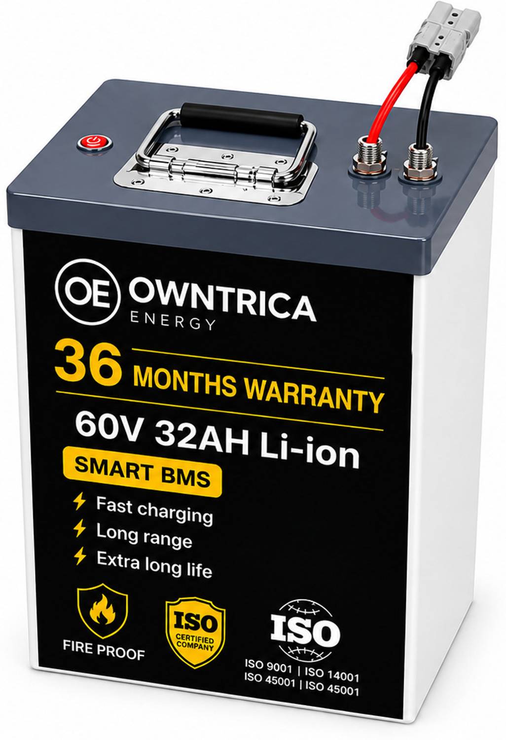 owntrica energy 60V 32Ah Lithium Battery for Electric Two Wheelers - Image 1