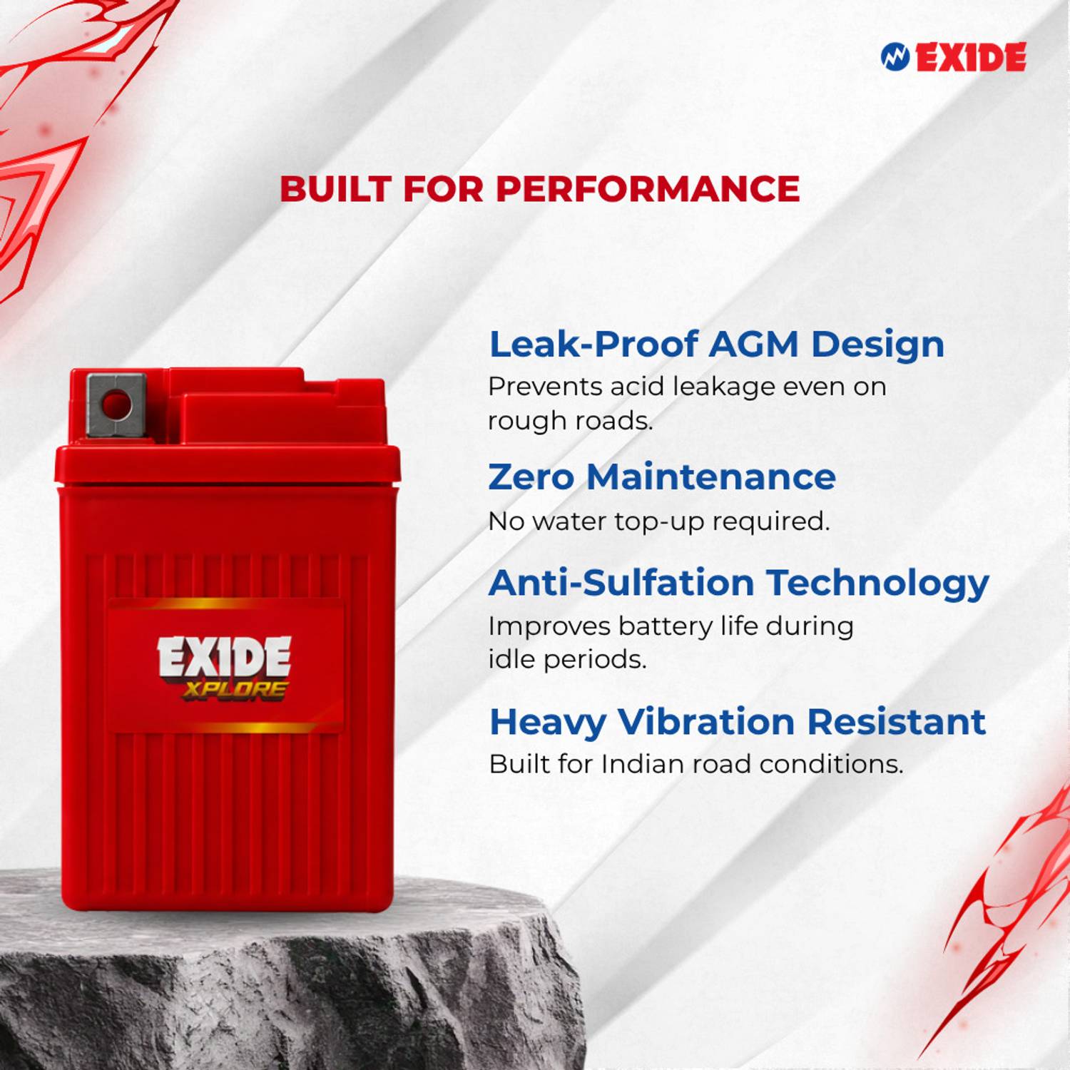 EXIDE 4LB 4Ah Battery for Bike - Image 3
