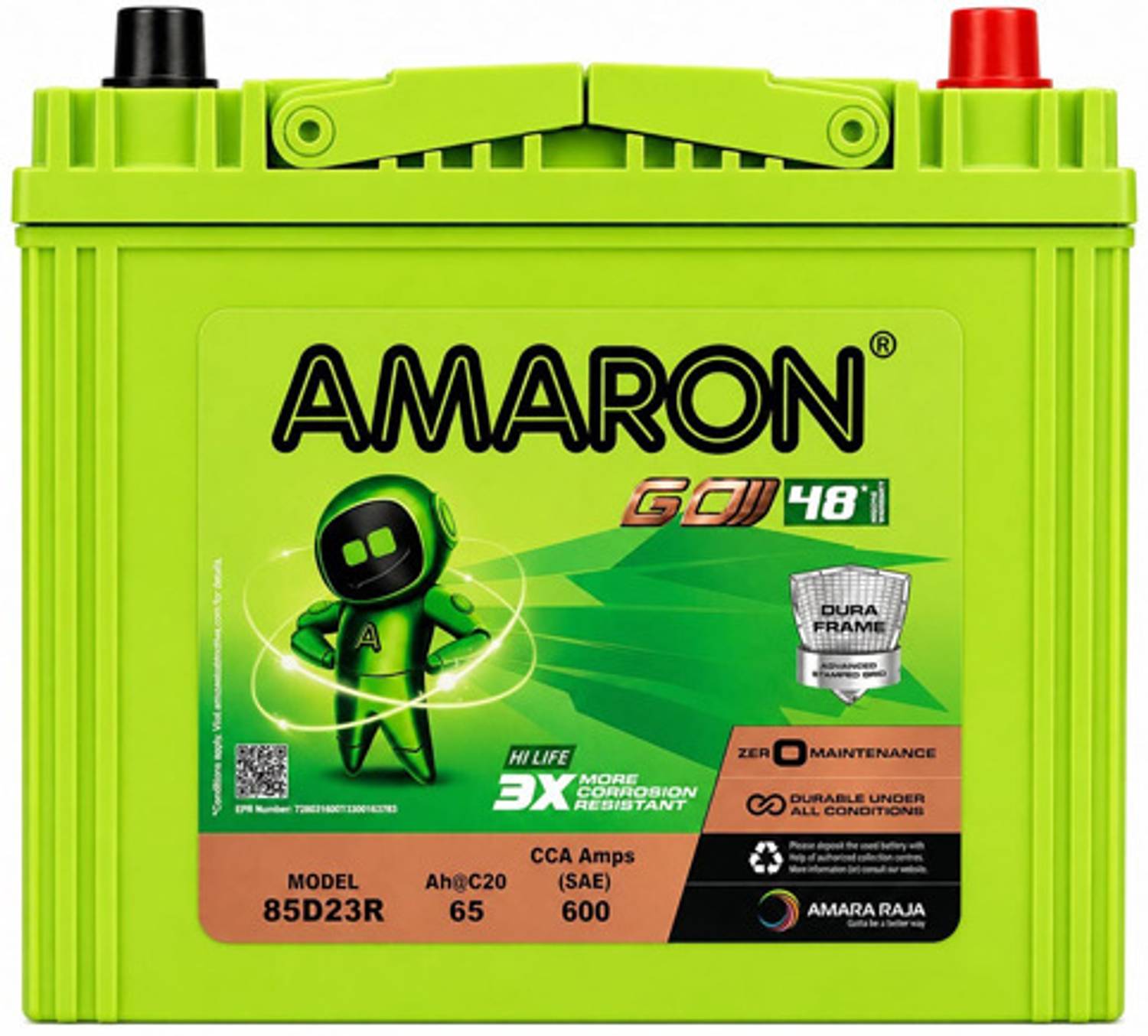 Amaron 85D23R 40 Ah Car Battery - Image 1