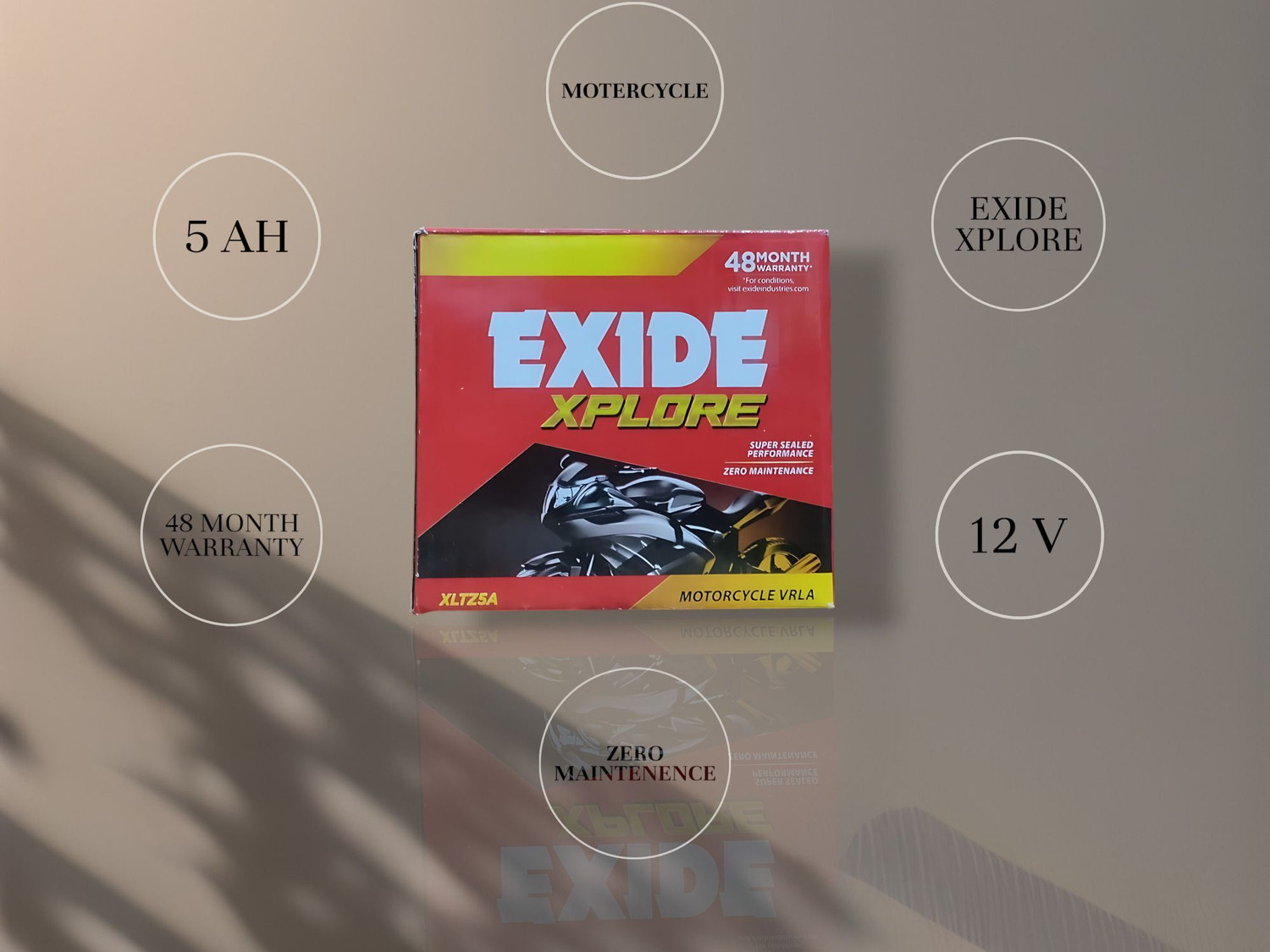 Image of EXIDE XPLORE - XLTZ5A 5 Ah Battery for Bike