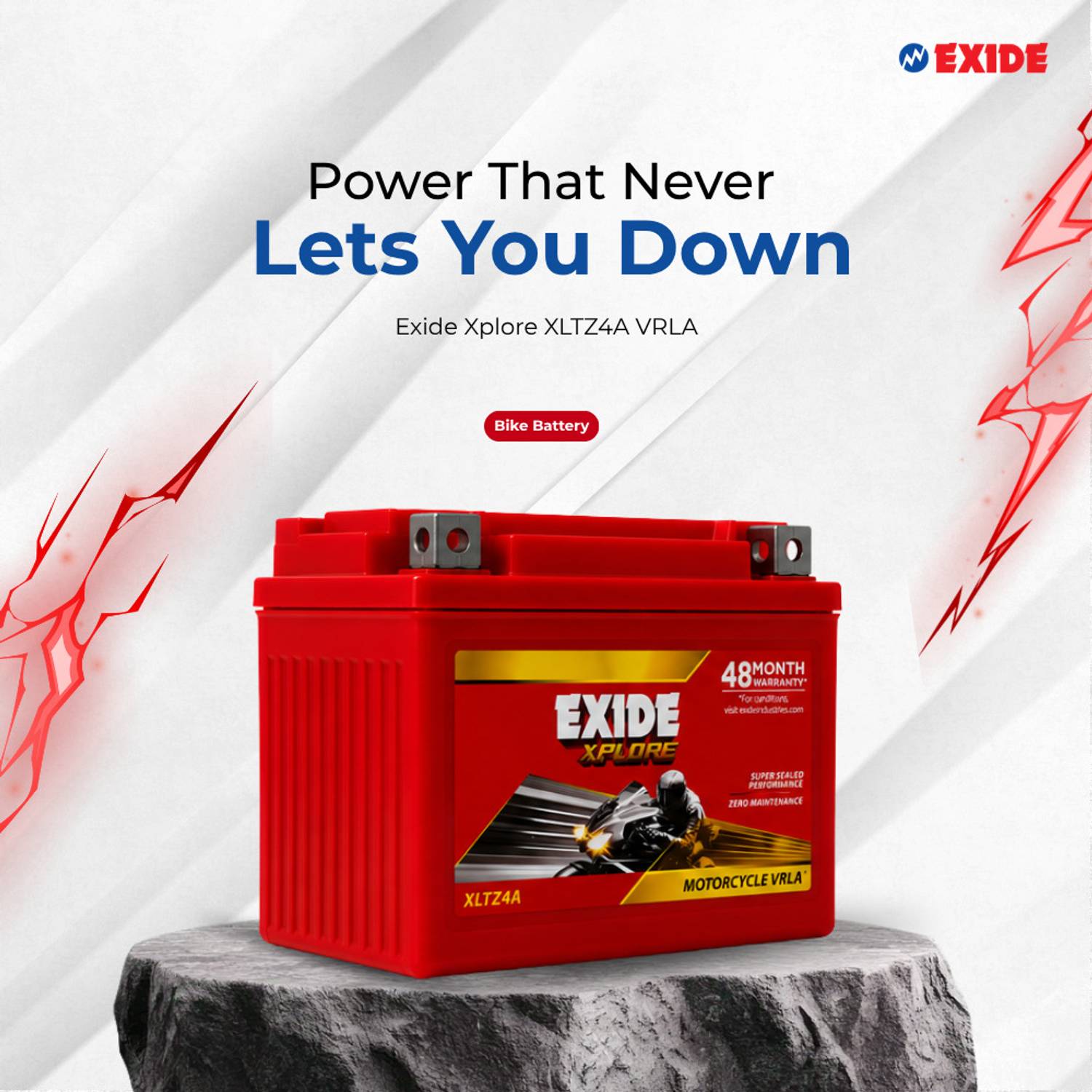 EXIDE 4LB 4Ah Battery for Bike - Image 2