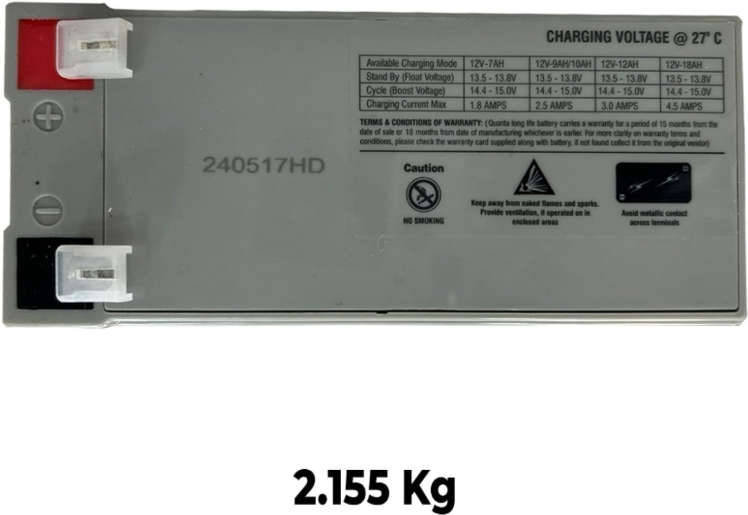 Image of AMARON QUANTA UPS BATTERY (PACK OF 2) 12V 7Ah SMF UPS-Emergency Battery for All Vehicles 7 Ah Battery for All Vehicles