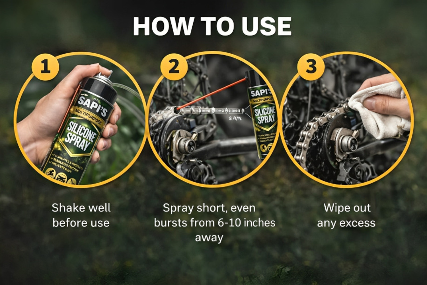 Image of SAPI'S SapiS Silicone Lubricant Spray 500 ml for Doors, Locks & Vehicles Vehicle Brake Cleaner