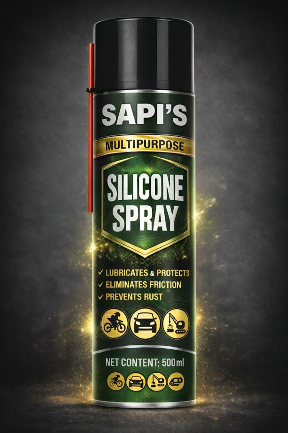 Image of SAPI'S SapiS Silicone Lubricant Spray 500 ml for Doors, Locks & Vehicles Vehicle Brake Cleaner