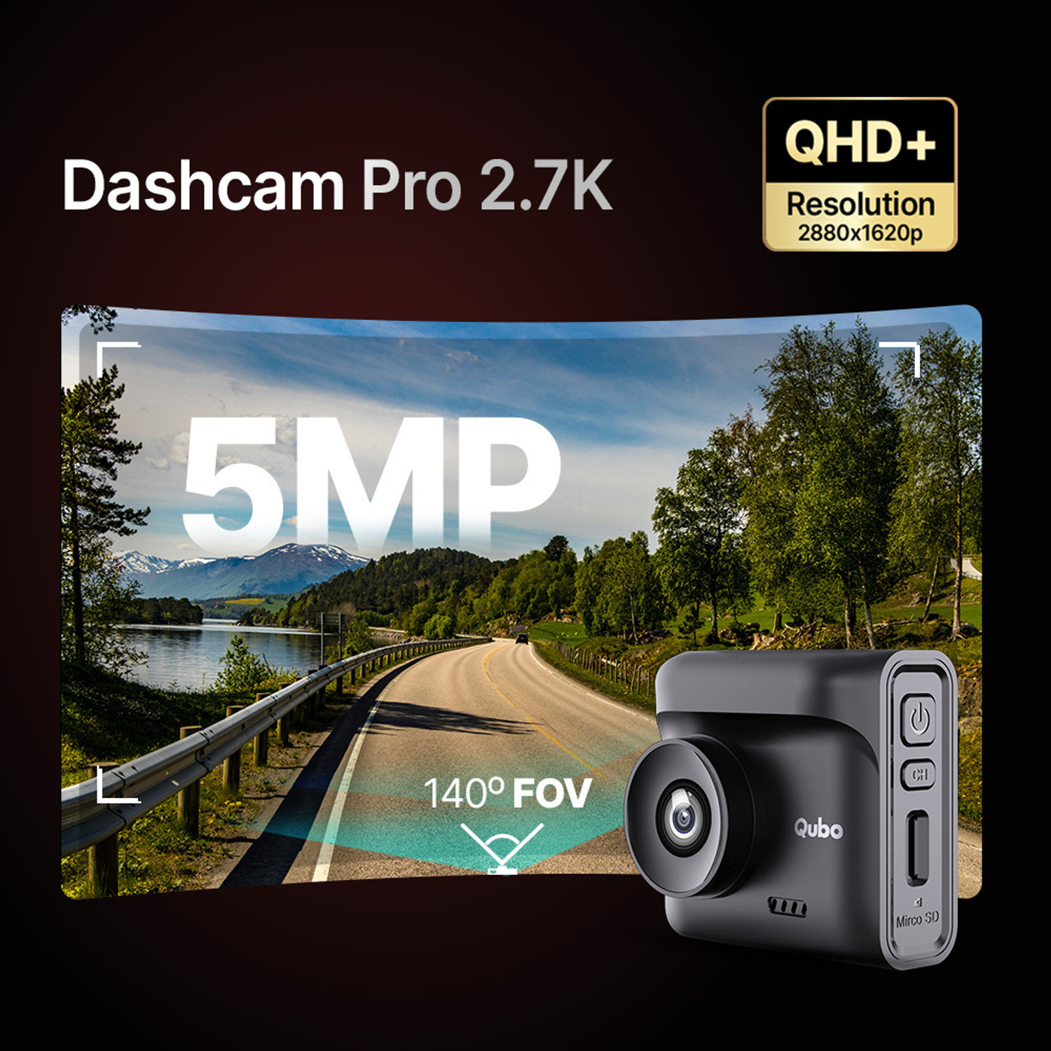 Image of Qubo Dashcam pro 2.7K Dashboard Camera System