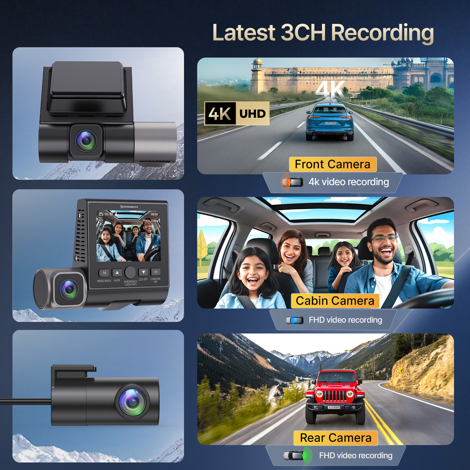Image of CrossBeats RoadEye DC04-Dash cam In-car Camera System