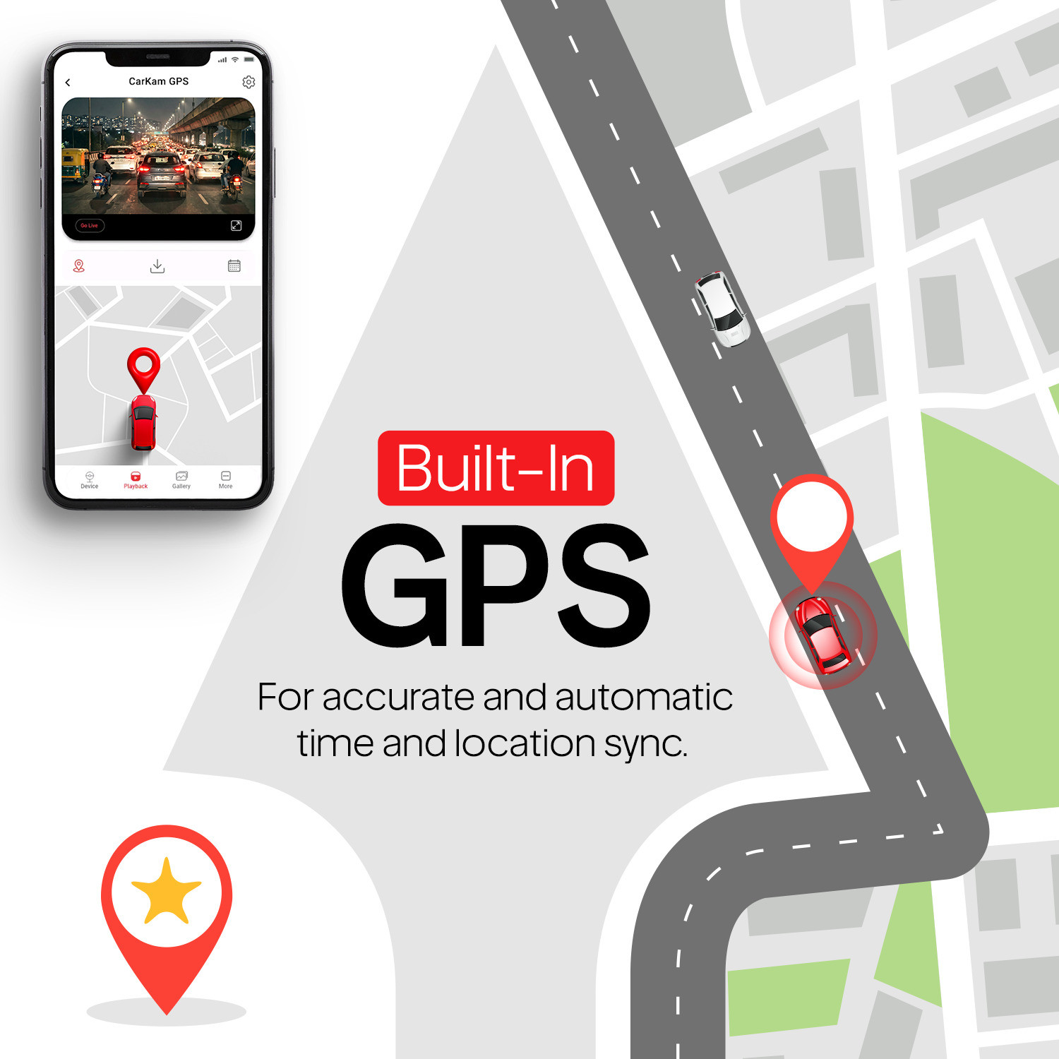 Image of CP PLUS 3MP Car Dashcam Full HD+ Live GPS 137 Angle View Night Vision Dashboard Camera System