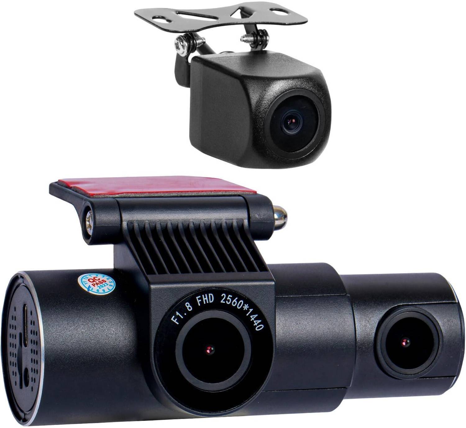 ALLEXTREME X13 2K 3 Channel Dash Cam 1440P Front 1080P Inside Reverse Assist Camera System