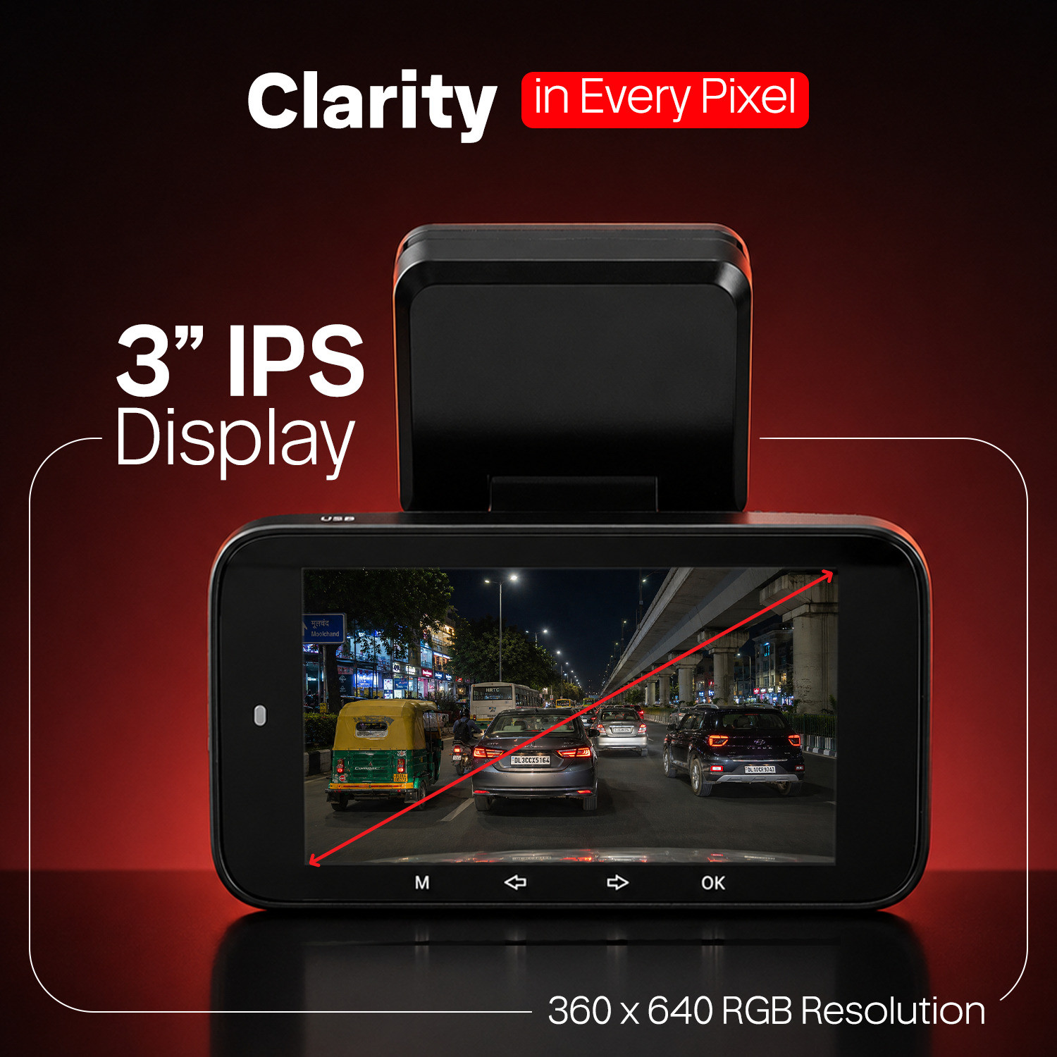 Image of CP PLUS 4K UHD Car Dashcam Front + Rear Sony Starvis 2 GPS 3 inch Display Dashboard Camera System