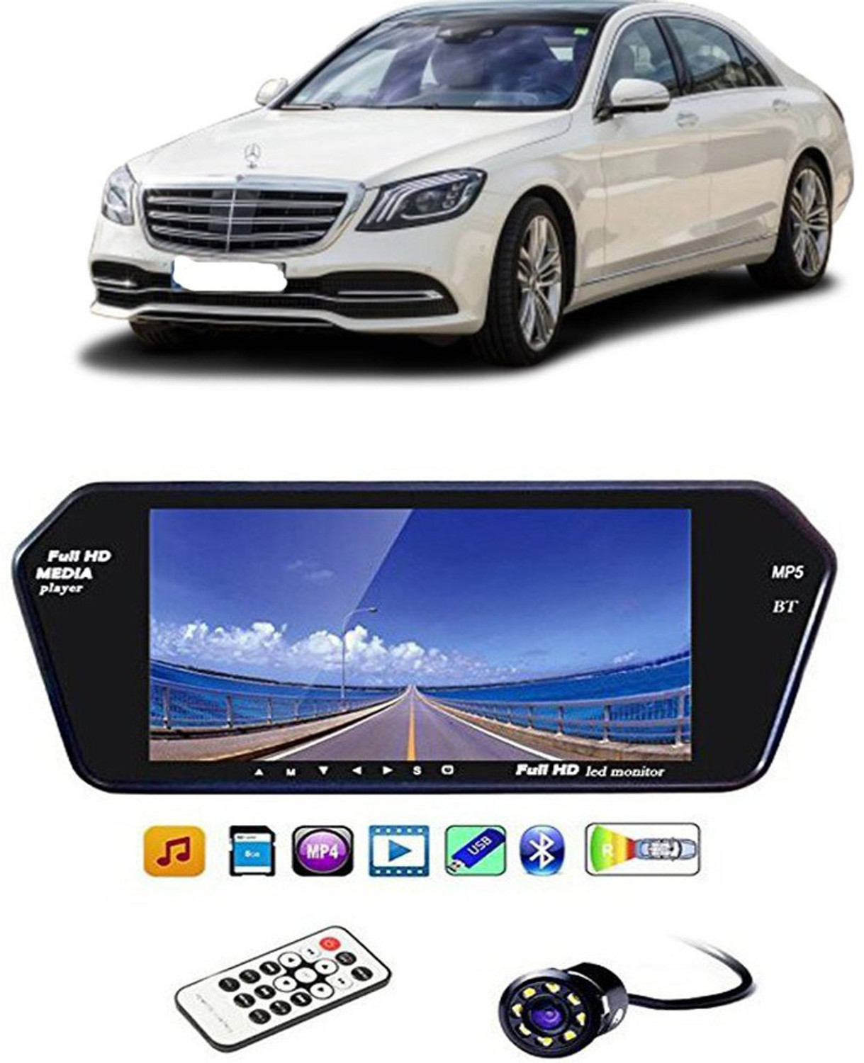 Image of Enfield Works 7InchFull HD Touch Screen Bluetooth LED Screen & LED Reverse Camera E-3759 Reverse Assist Camera System