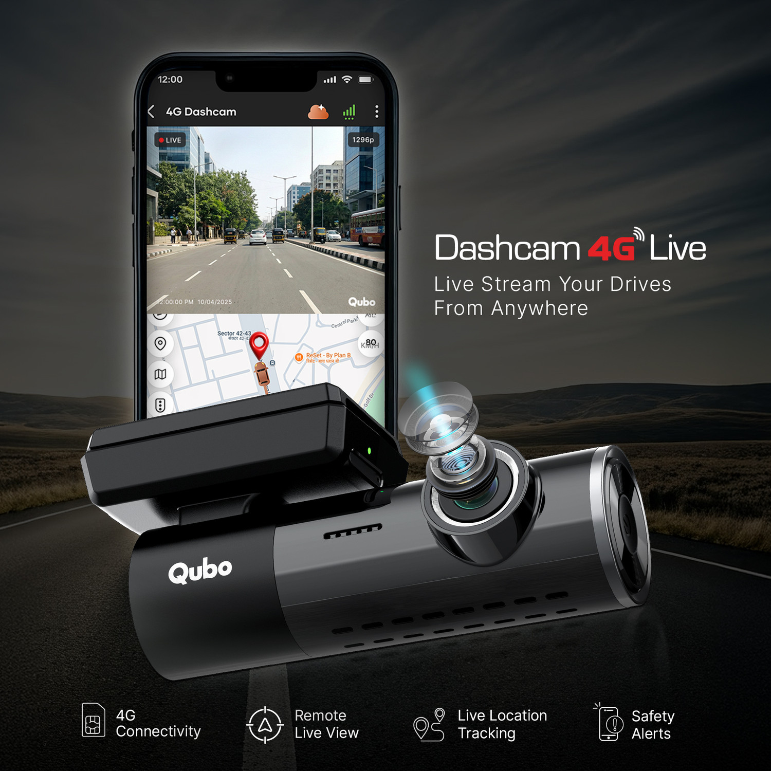 Image of Qubo 4G Dashcam Dashboard Camera System