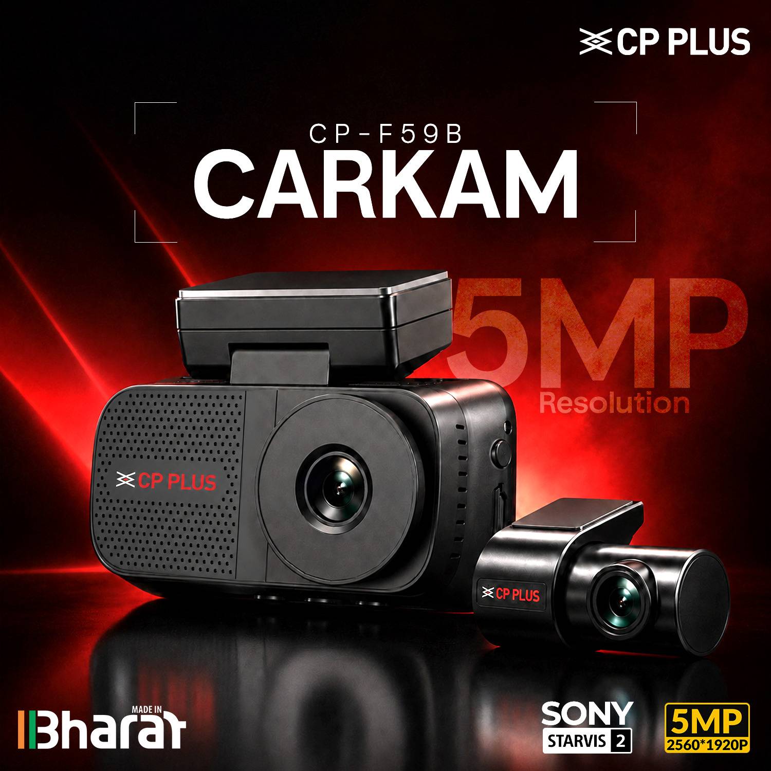 CP PLUS 5MP F59B 3K Front + Rear Dashcam 1TB - Image 2