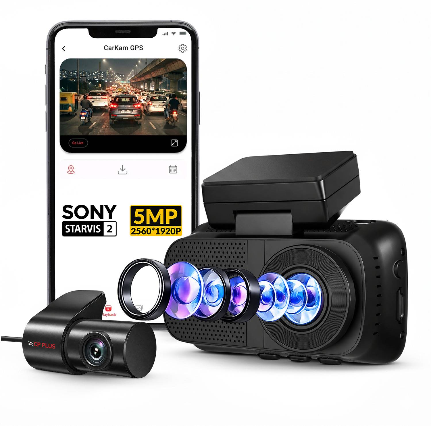 CP PLUS 5MP F59B 3K Front + Rear Dashcam 1TB - Image 1