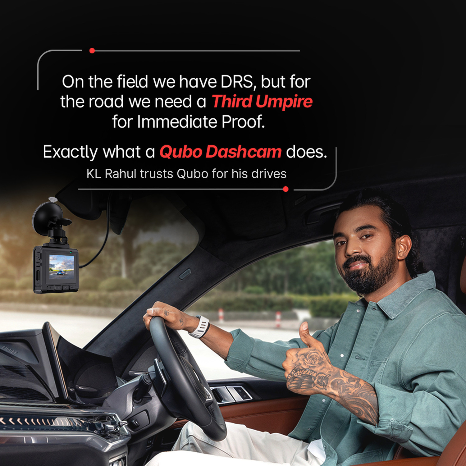 Image of Qubo Smart Dashcam Pro 2.7K + Rear| QHD+| 5MP & 2MP| NightPulse Vision| GPS| 2LCD In-car Camera System