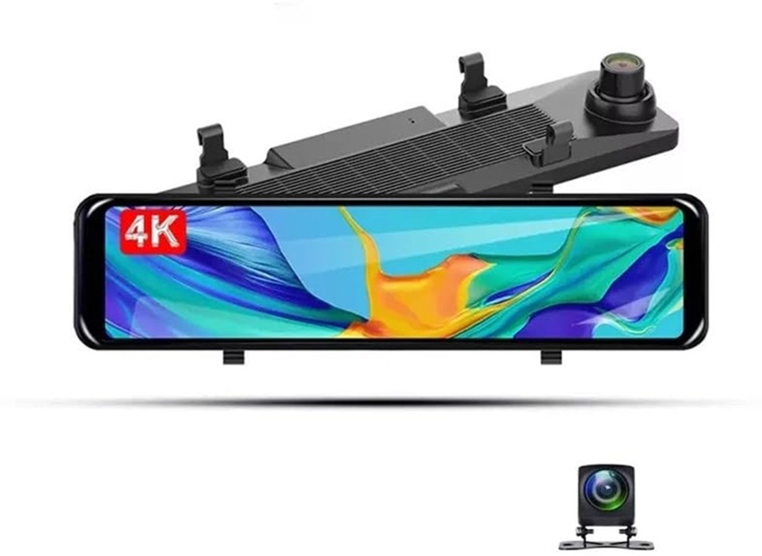 Image of Techdash TECHDASH D15 4K Dual Dash Camera 11.26 Mirror Display Touch Screen Dashboard Camera System