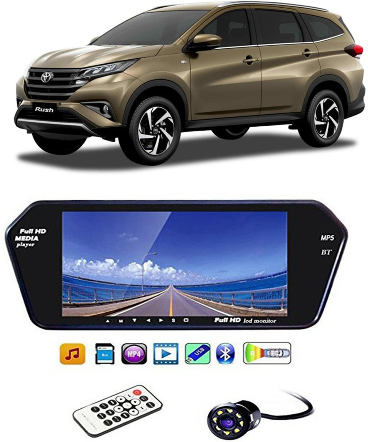 Image of Enfield Works 7InchFull HD Touch Screen Bluetooth LED Screen & LED Reverse Camera E-4015 Reverse Assist Camera System