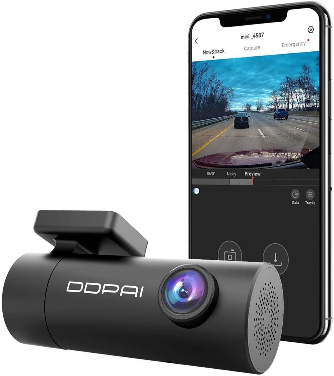 Image of DDPAI Dash Cam for Car with 140 Wide-Angle Lens, Night Vision, G-Sensor & App Control Dashboard Camera System