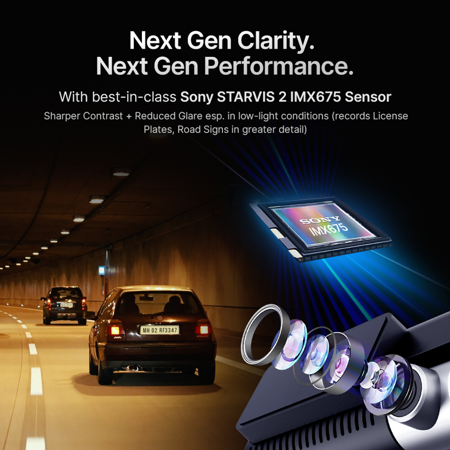 Image of Qubo Smart Dashcam Pro 3K+Rear| Sony STARVIS 2| 5MP&2MP| NightPulse Vision| 3.2LCD In-car Camera System