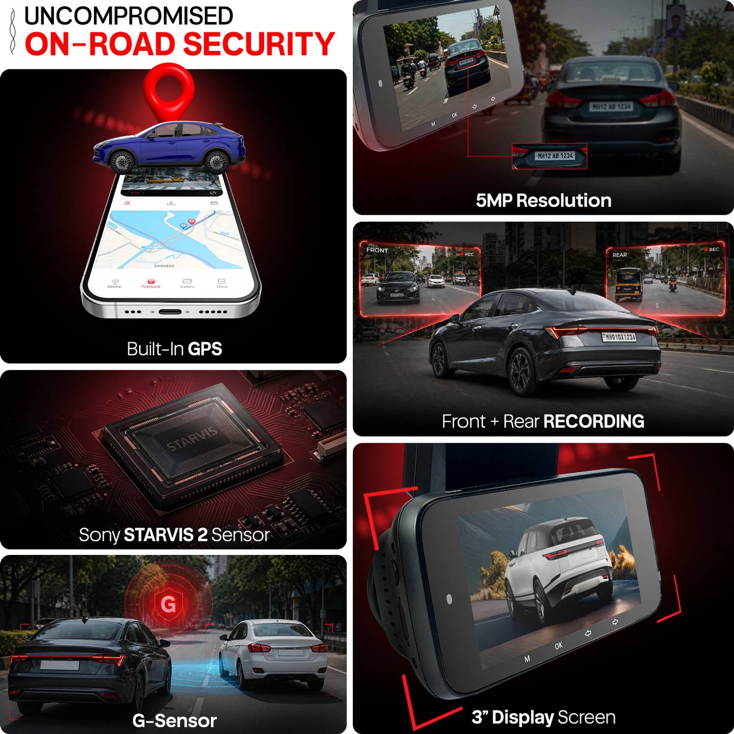 CP PLUS 5MP F59B 3K Front + Rear Dashcam 1TB - Image 3