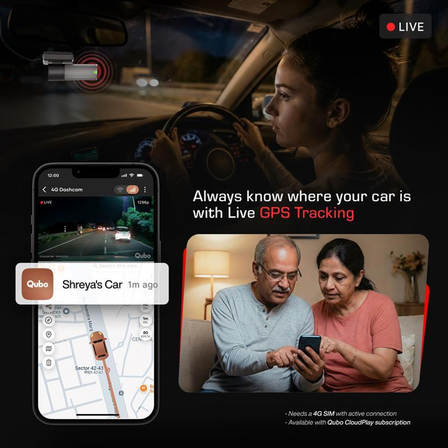 Image of Qubo 4G Dashcam Dashboard Camera System