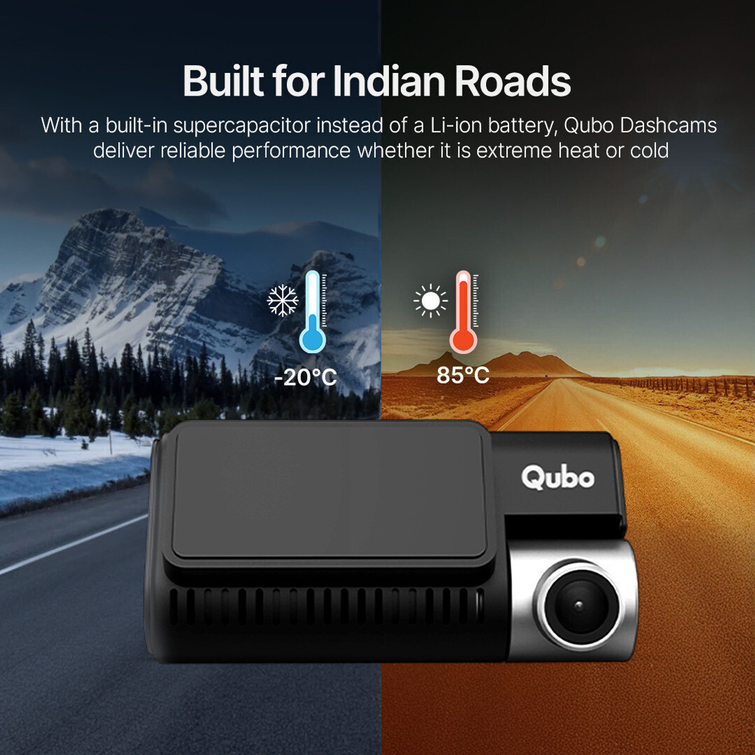 Image of Qubo Smart Dashcam Pro 3K + Rear Dashboard, In-car Camera System
