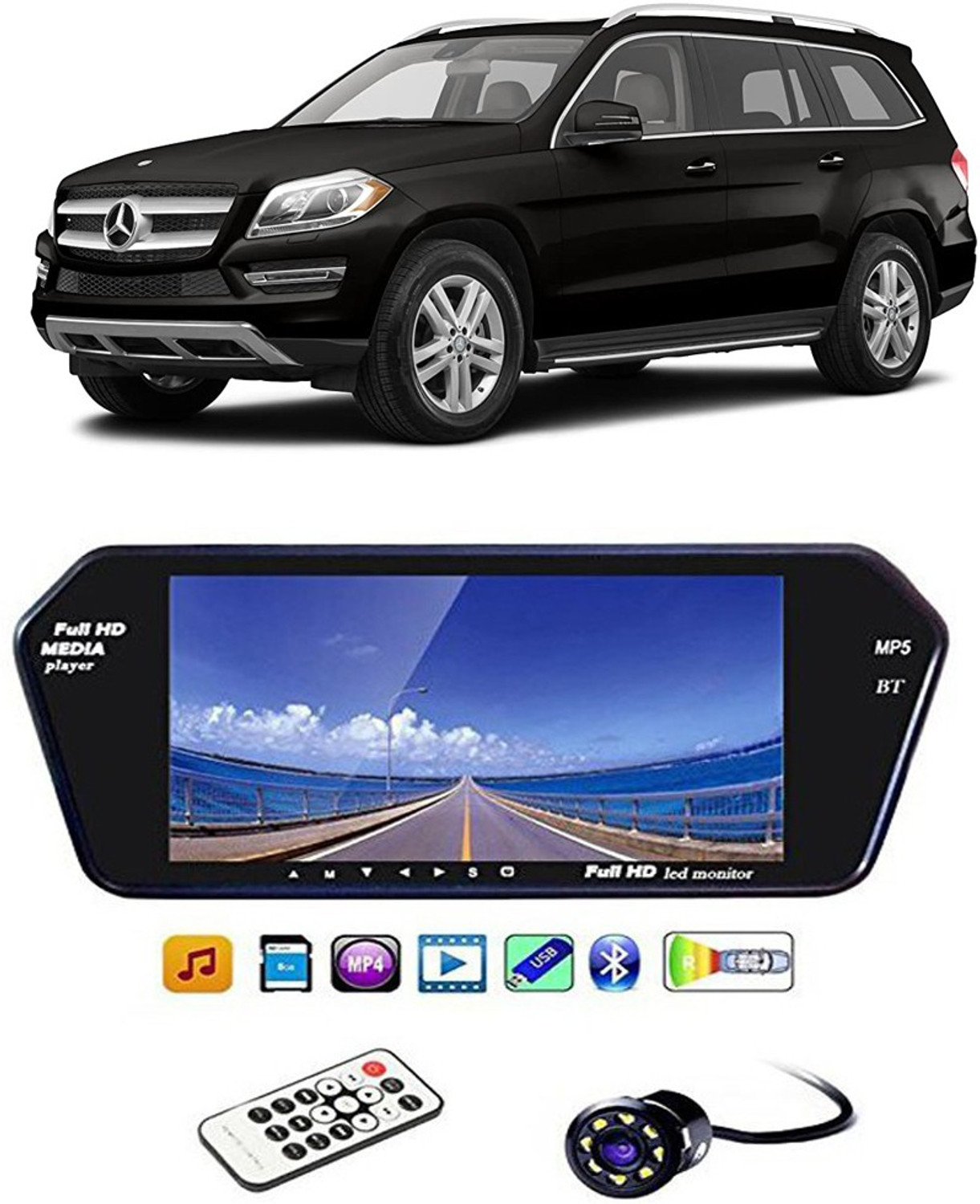 Image of Enfield Works 7InchFull HD Touch Screen Bluetooth LED Screen & LED Reverse Camera E-4081 Reverse Assist Camera System