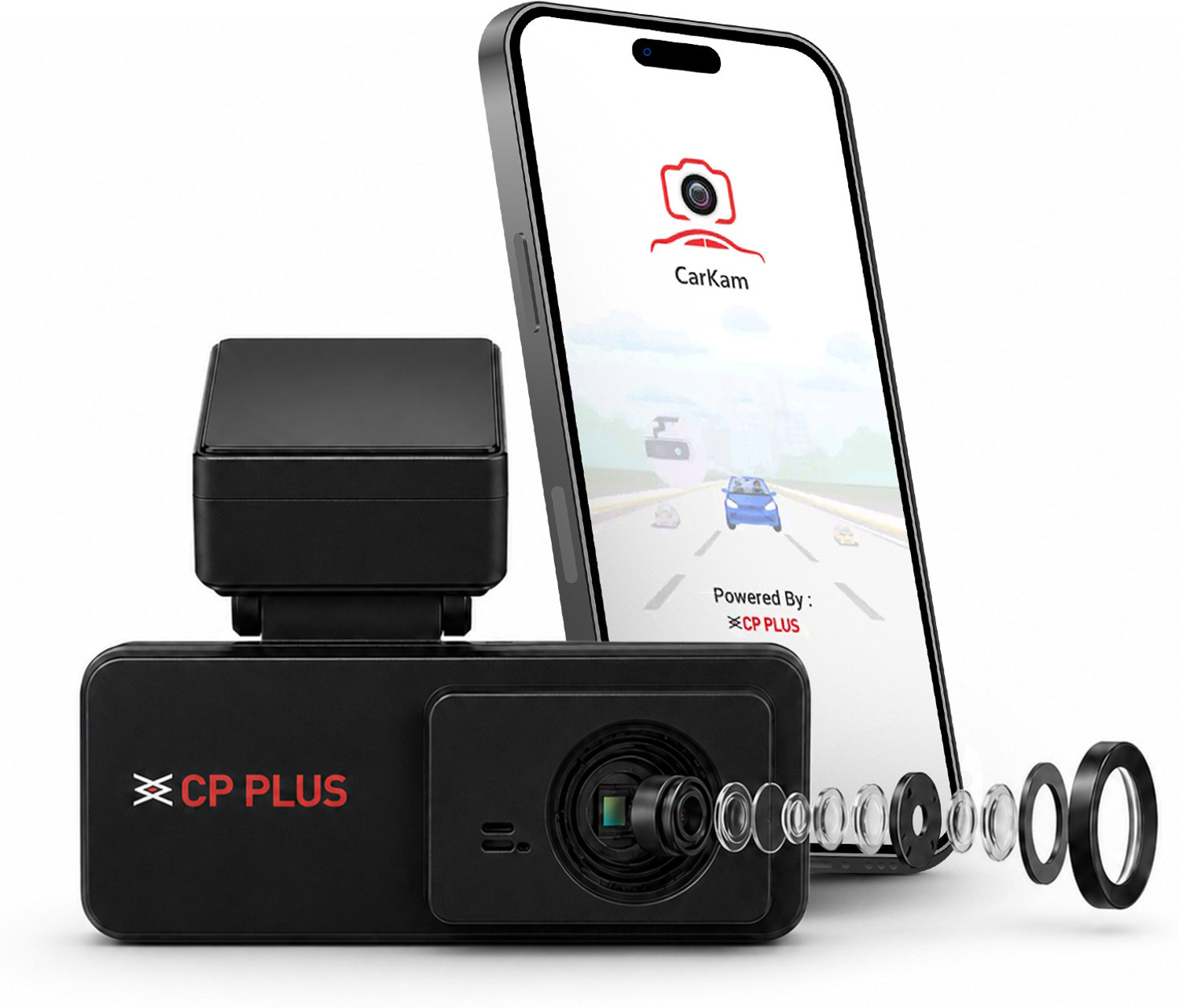 Image of CP PLUS 3MP Car Dashcam Full HD+ Live GPS 137 Angle View Night Vision Dashboard Camera System
