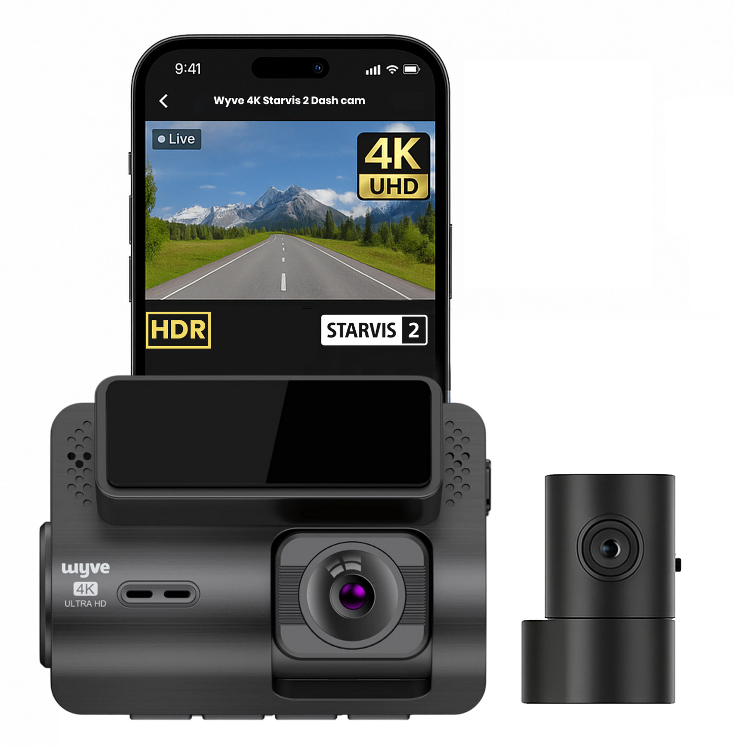 Image of Wyve i440 4K Starvis 2 Dual Dashcam,GPS,5ghz WiFi,2.0 inchScreen,IMX675,Parking Kit Dashboard Camera System