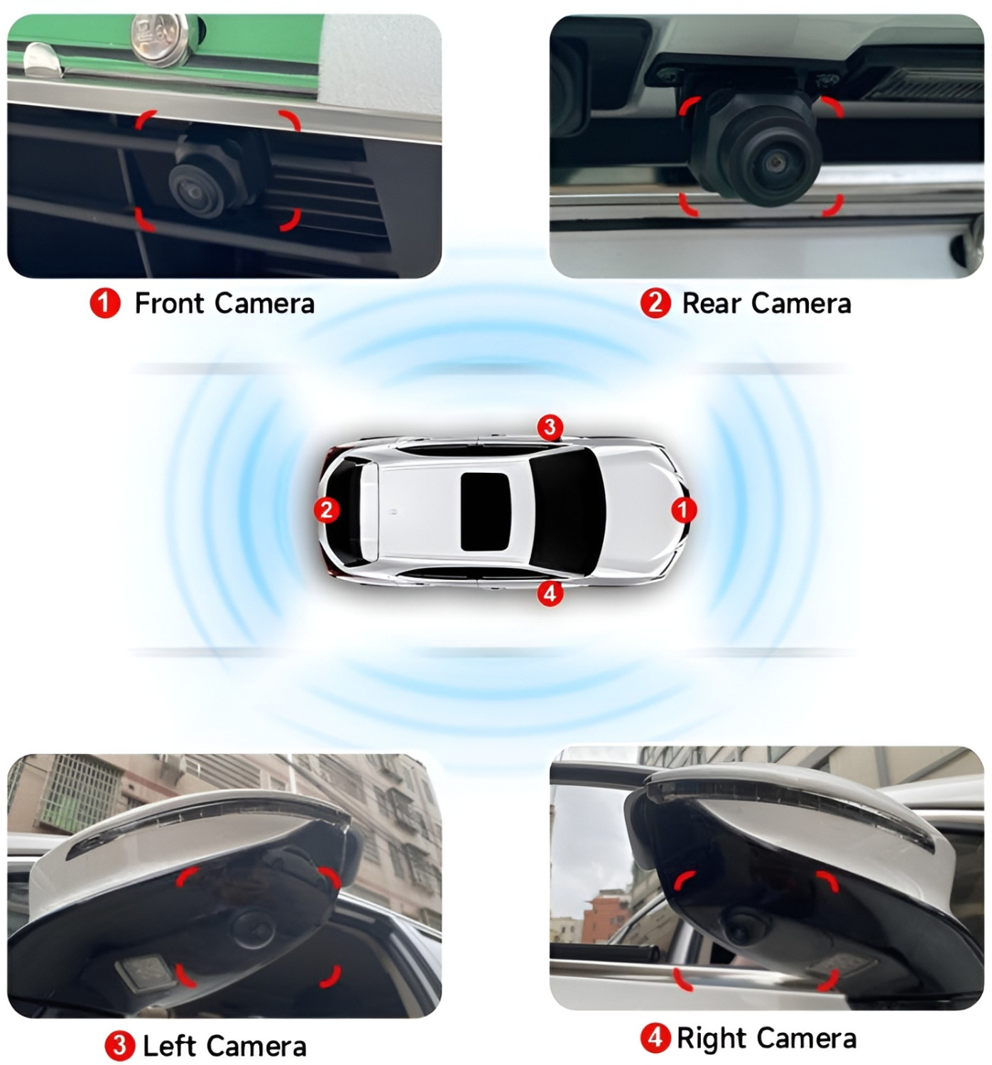 Image of Audio Wheels 360 AHD Camera with Super HD Night Vision, 720P /1080P, 190 ,24 /7 Monitoring In-car, Reverse Assist Camera System