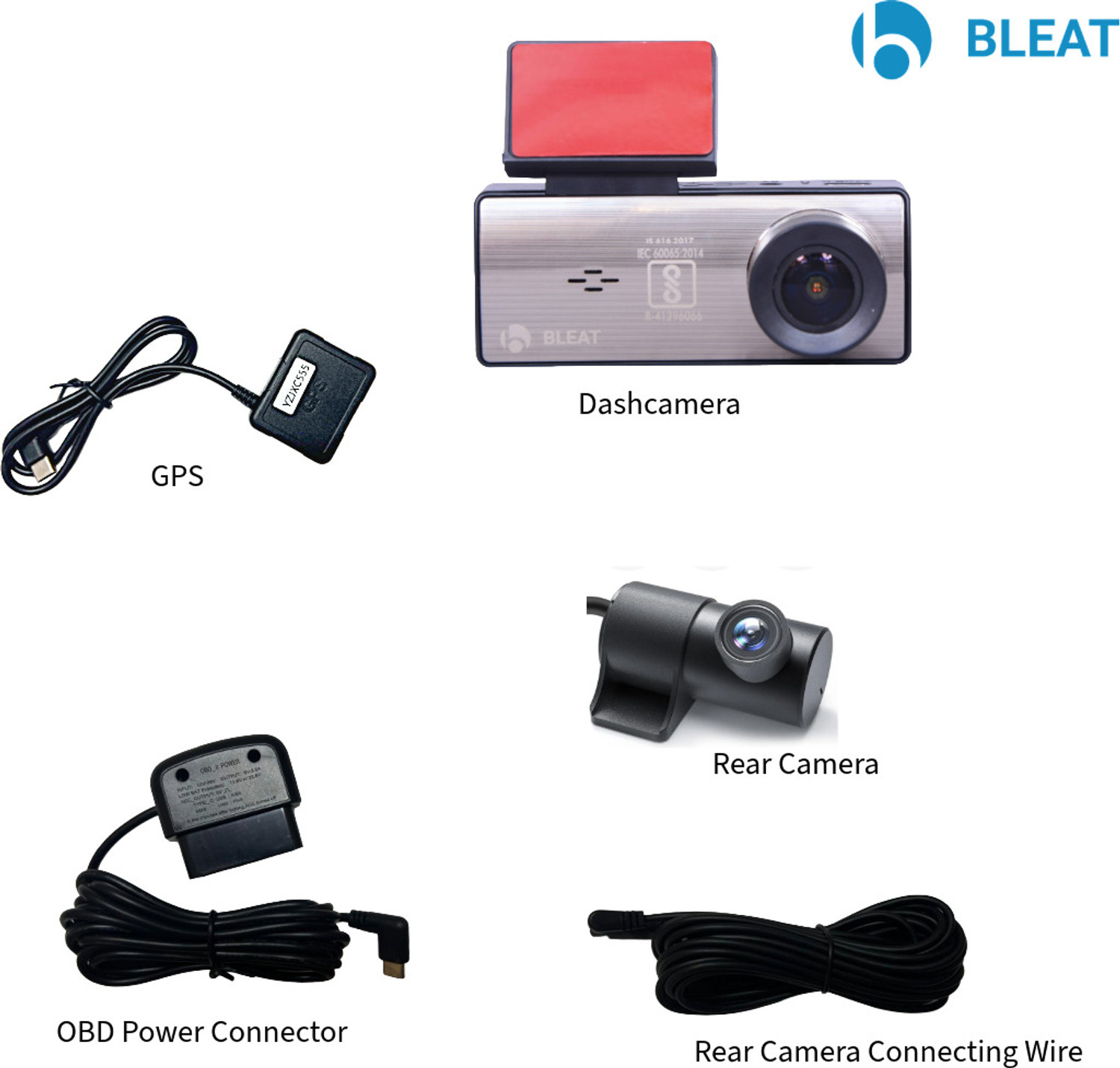 Image of BLEAT 4K DUAL CAR DASHCAM| GPS|G-SENSOR|OBD CONNECTIVITY|ADAS|512GB SUPPORT|STARVIS2 Dashboard Camera System