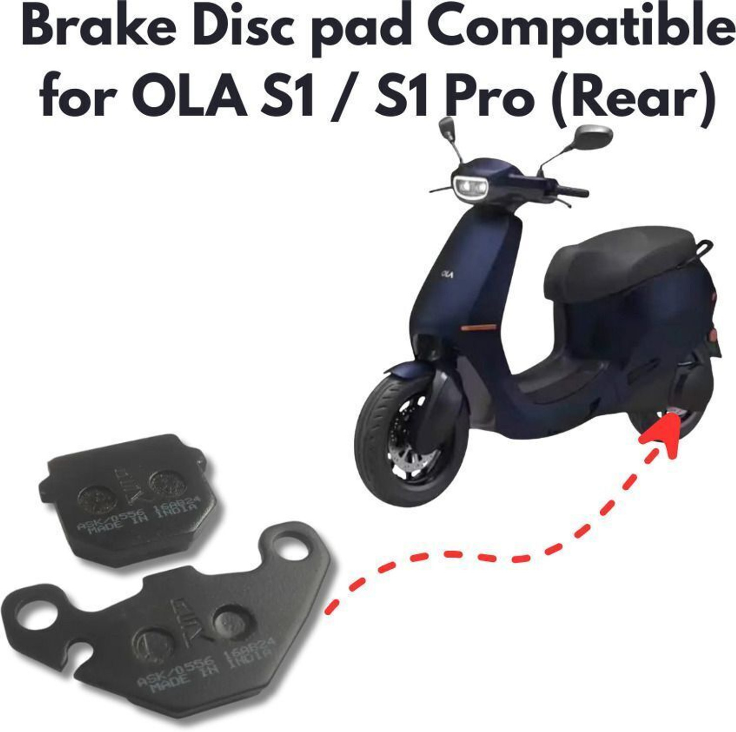 Image of MK TRADING OLA S1 / S1 PRO Gen1 / S1 PRO Gen2 ASK Rear Brake Pad Vehicle Disc Pad
