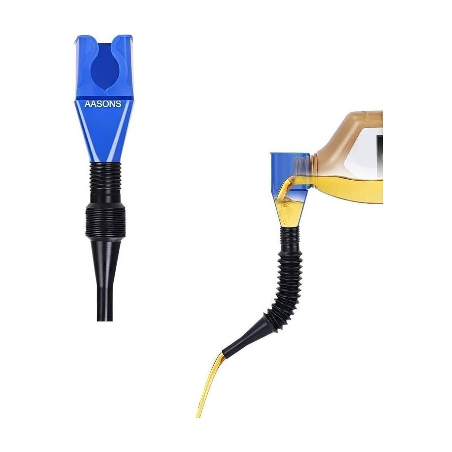 AASONS For Dispensing Petrol, Diesel, Water, Oil, Fuel, Coolant AASONS Plastic Clasp Anti-Spill Fuel Transfer Funnel Removable/Retractable Hose Universal Fuel Filter