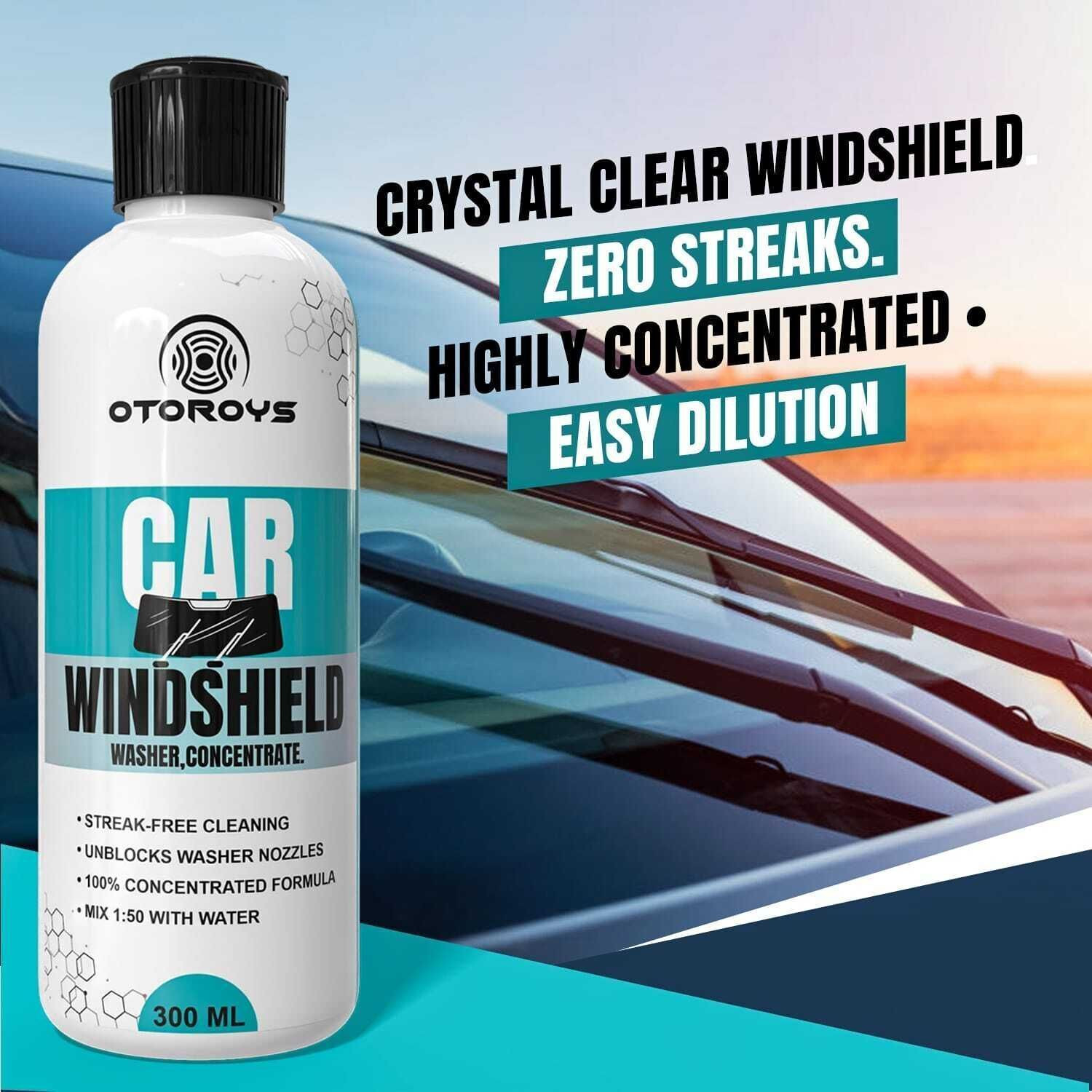 Image of Otoroys Windshield Washer Fluid For Car 600ML | Highly Concentrated-( 20ML in 1L Water) Liquid Vehicle Glass Cleaner