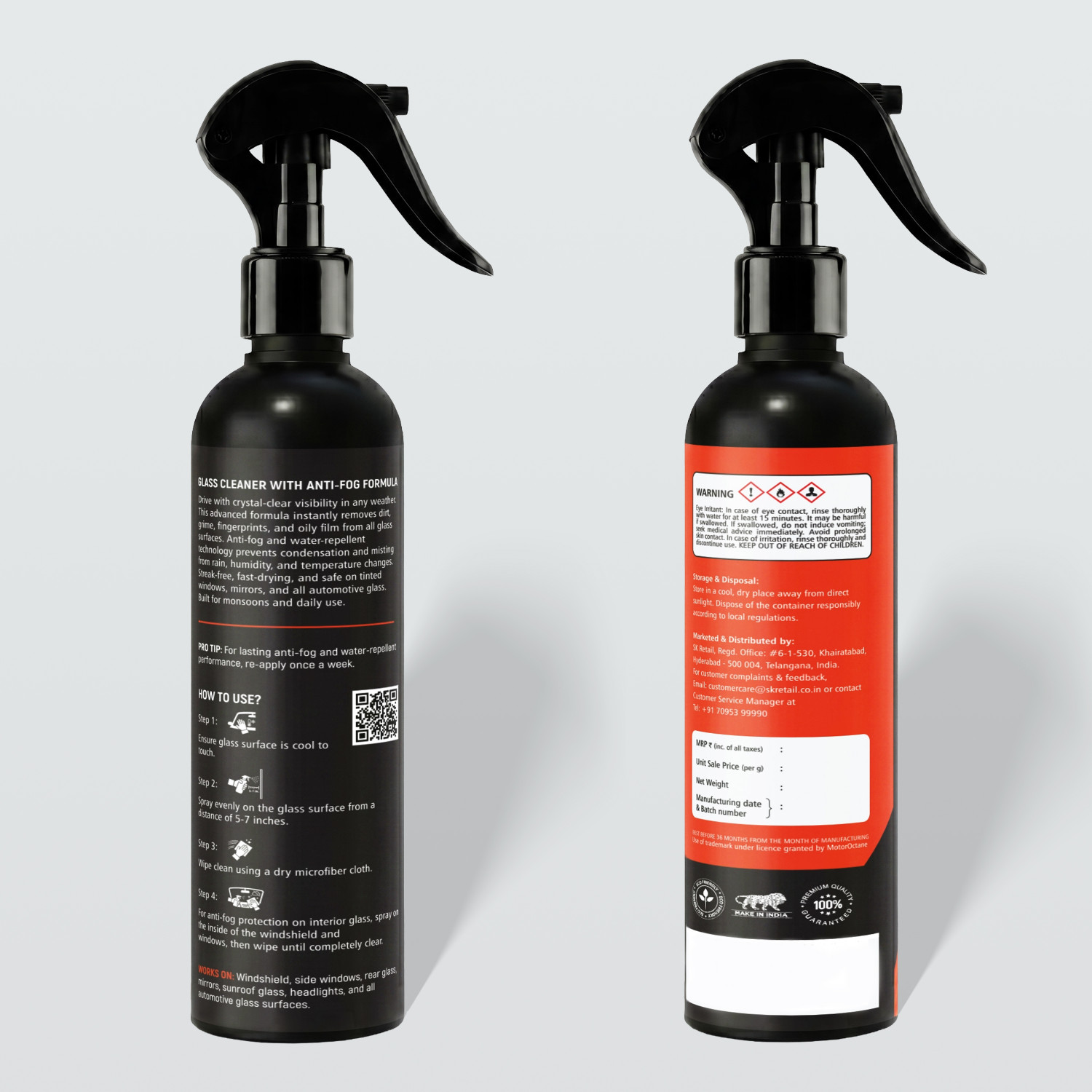 Image of MOTOROCTANE Anti-Fog Liquid Vehicle Glass Cleaner