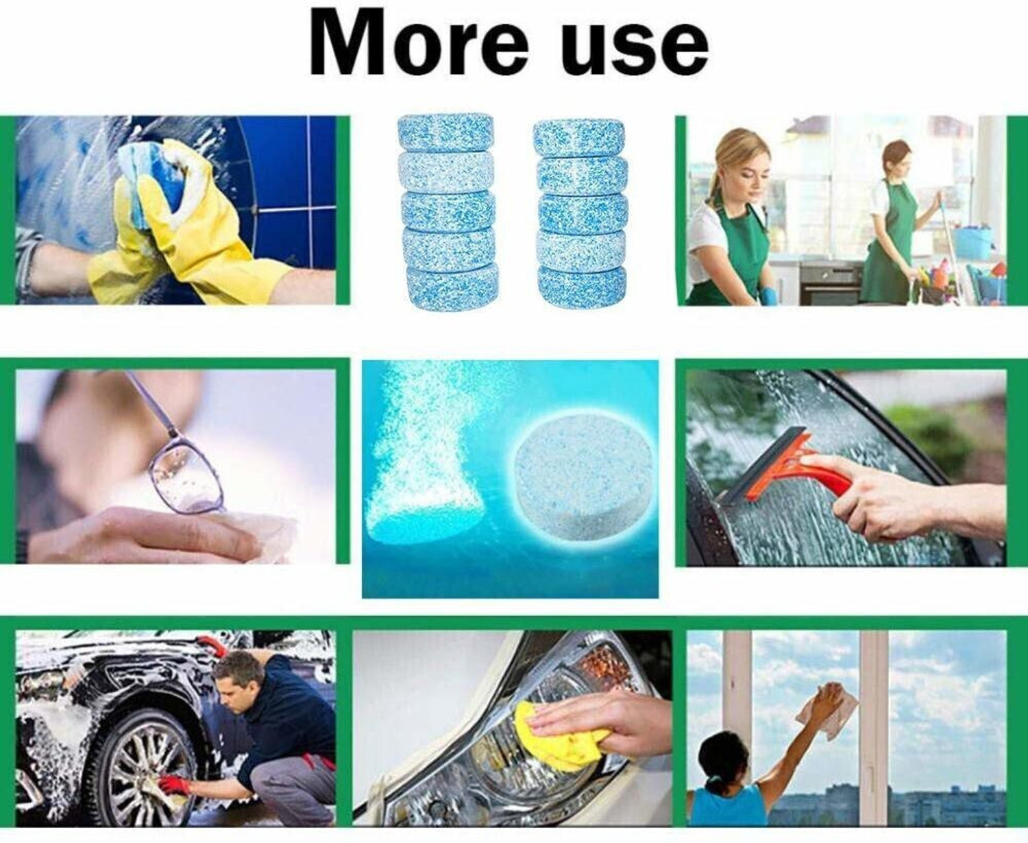 Image of SRK Car Glass Cleaning Tablet Vehicle Glass Cleaner Liquid ( 5 PCS ) Tablet Concentrate Vehicle Glass Cleaner